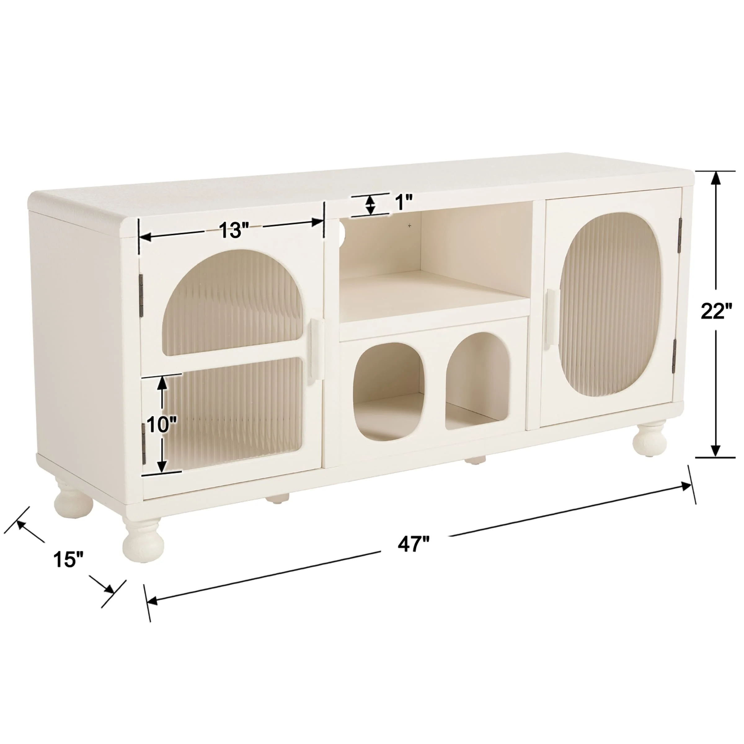 Hollow Display Cabinet with Irregular Door - 41538&41539CB - Image 8