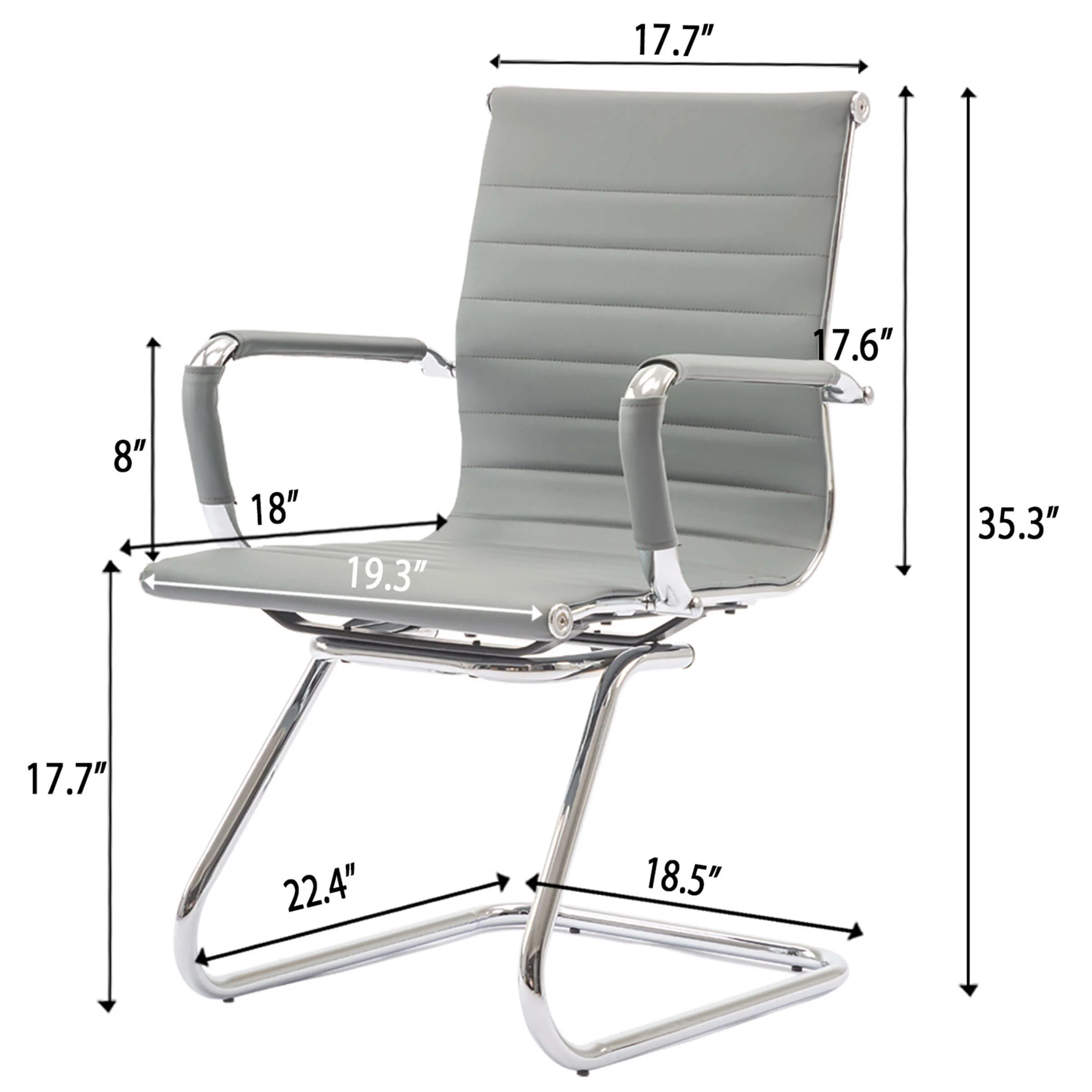 Leather Office Guest Chair Set of 2 - X401OC - Image 13