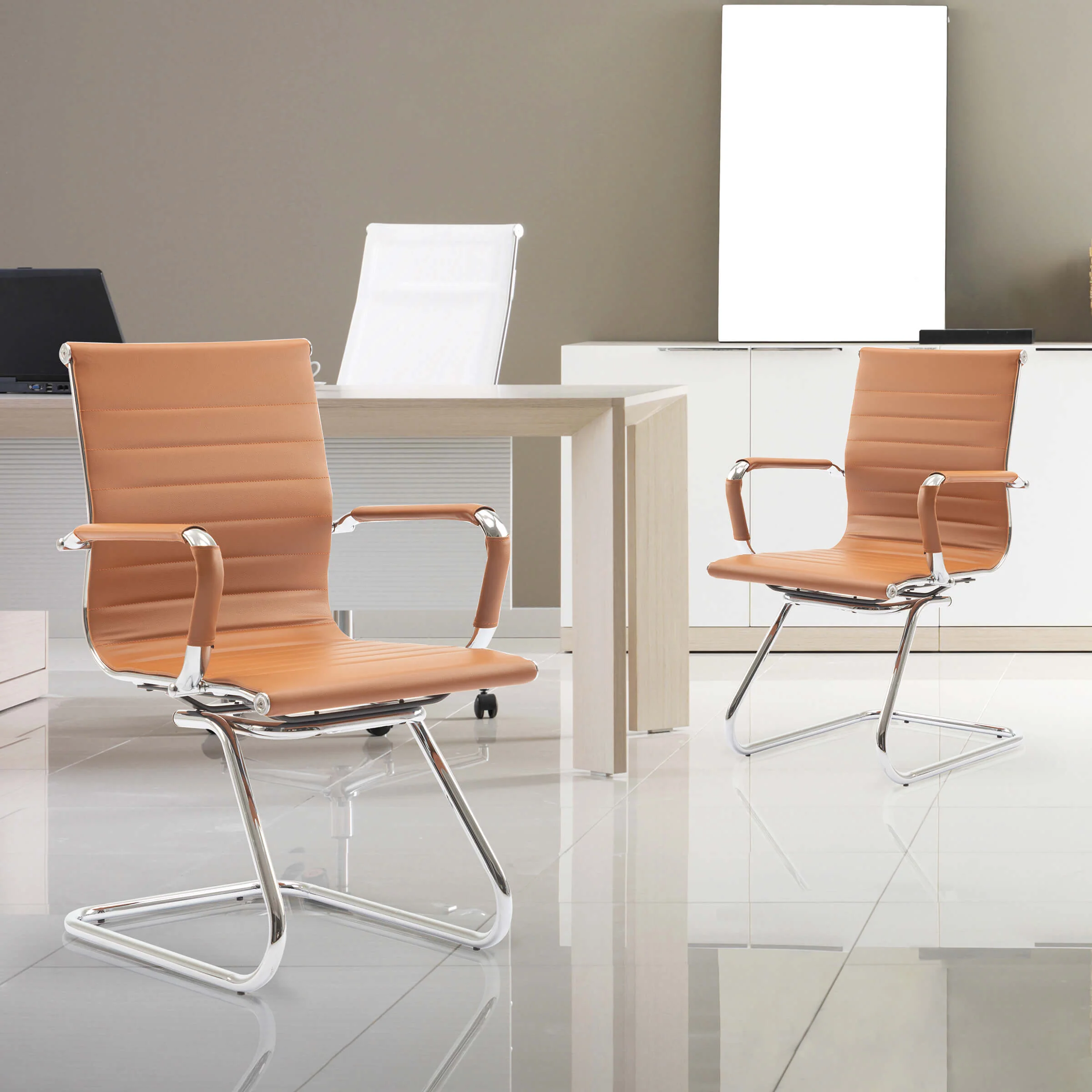Leather Office Guest Chair Set of 2 - X401OC - Image 17