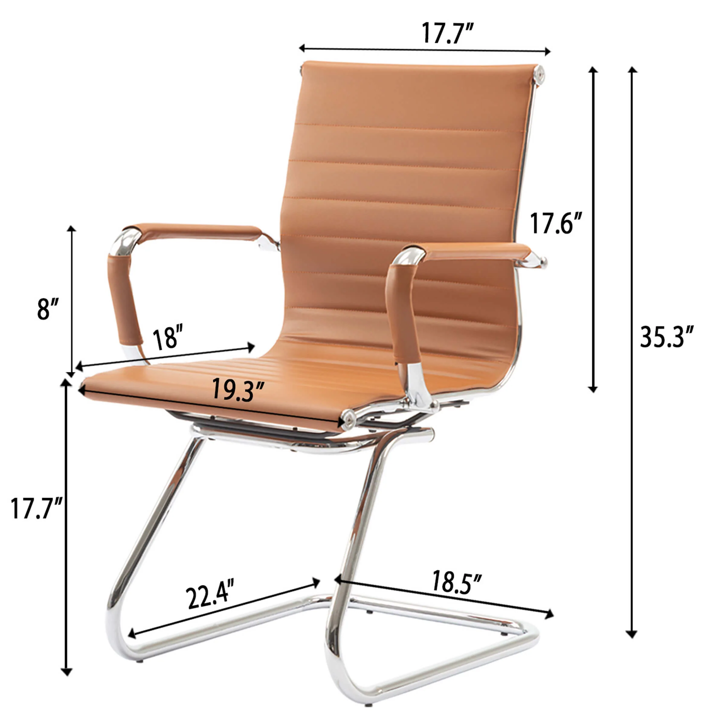 Leather Office Guest Chair Set of 2 - X401OC - Image 22