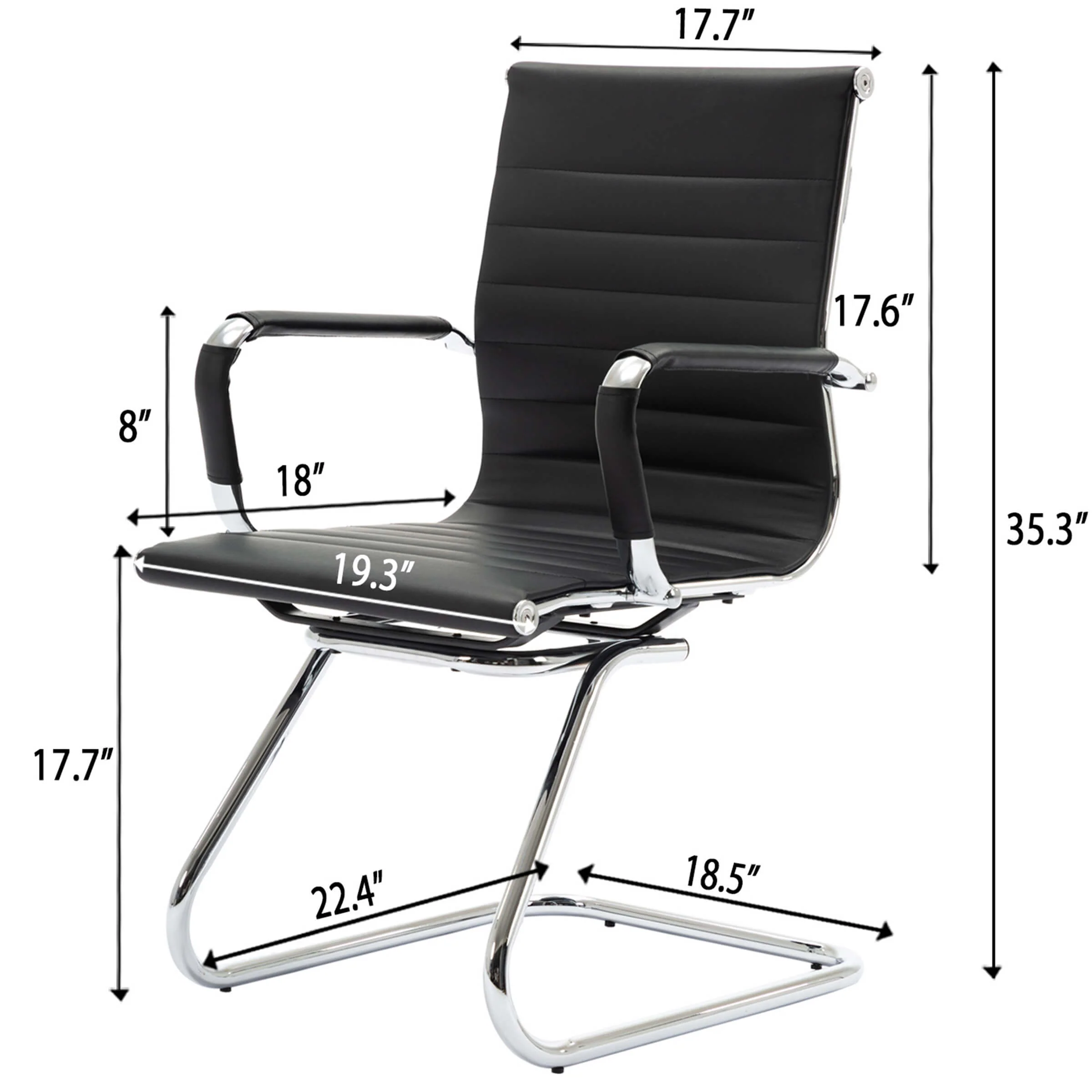 Leather Office Guest Chair Set of 2 - X401OC - Image 34