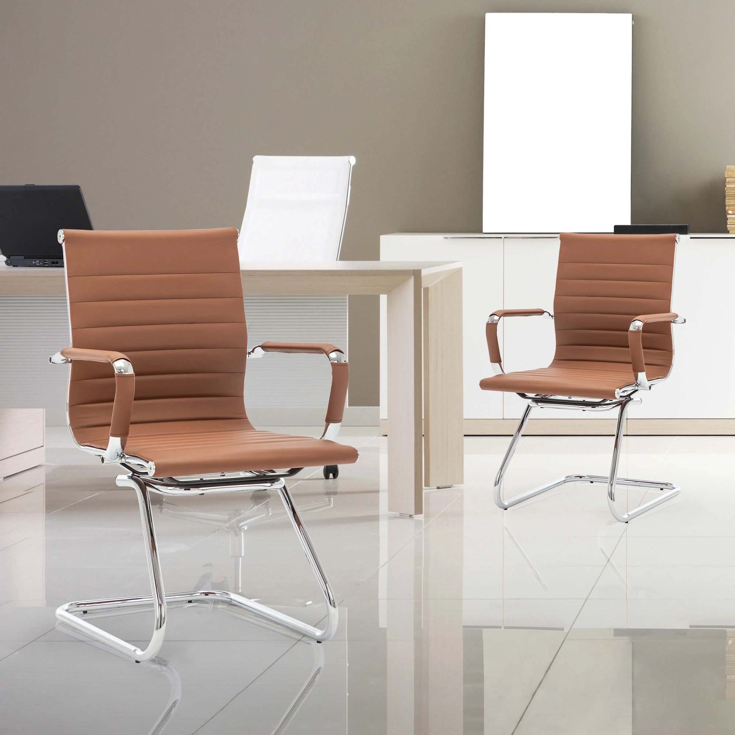 Leather Office Guest Chair Set of 2 - X401OC - Image 35