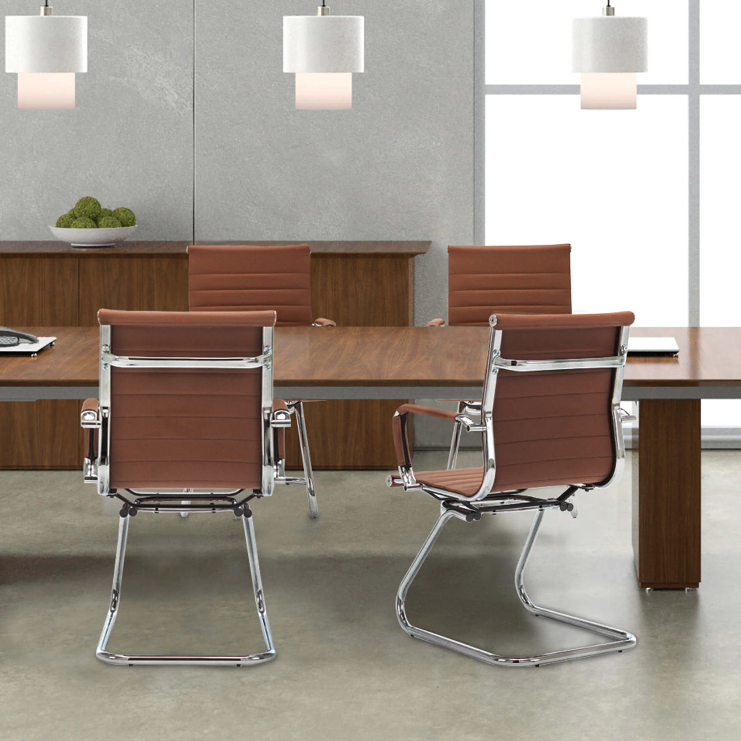 Leather Office Guest Chair Set of 2 - X401OC - Image 36