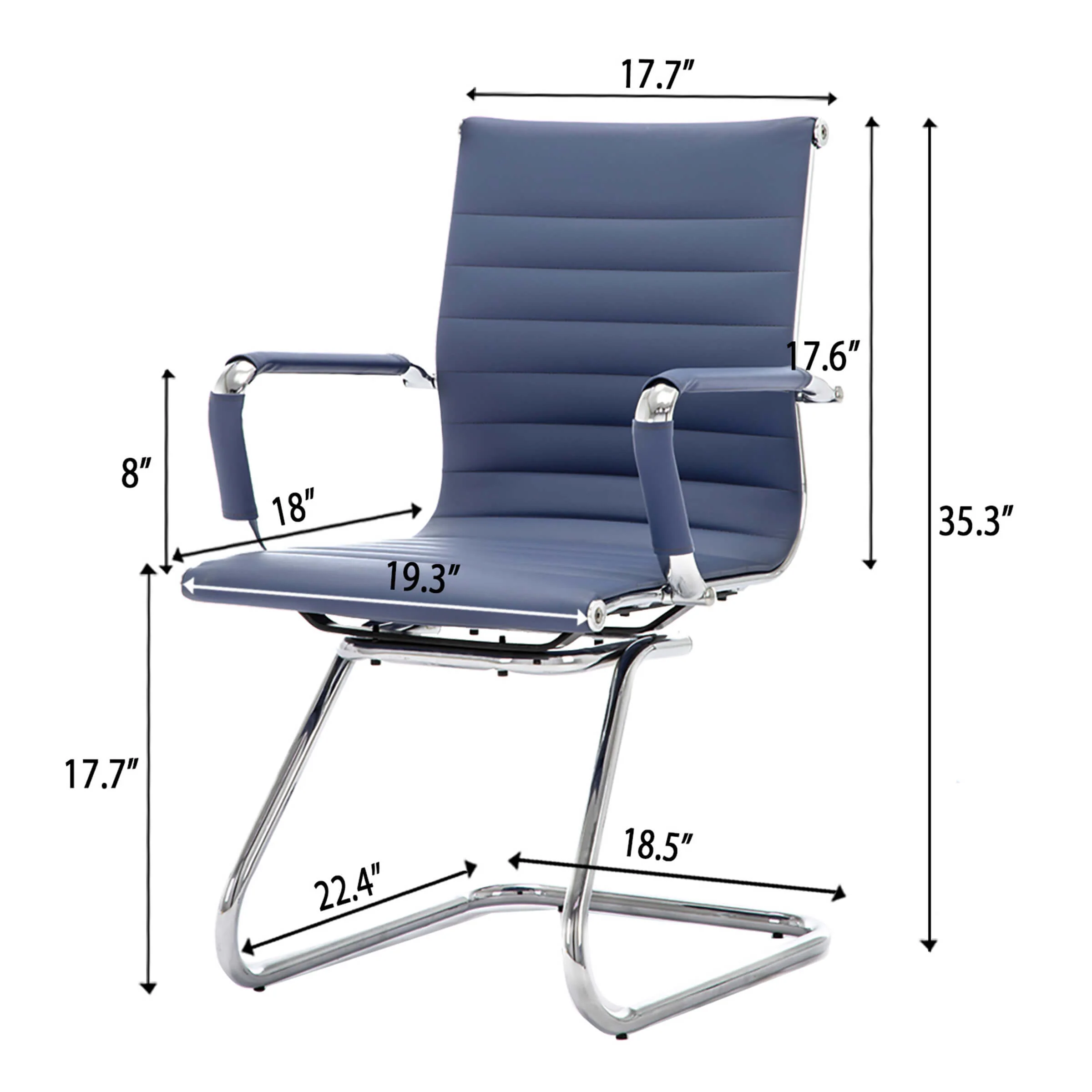 Leather Office Guest Chair Set of 2 - X401OC - Image 8