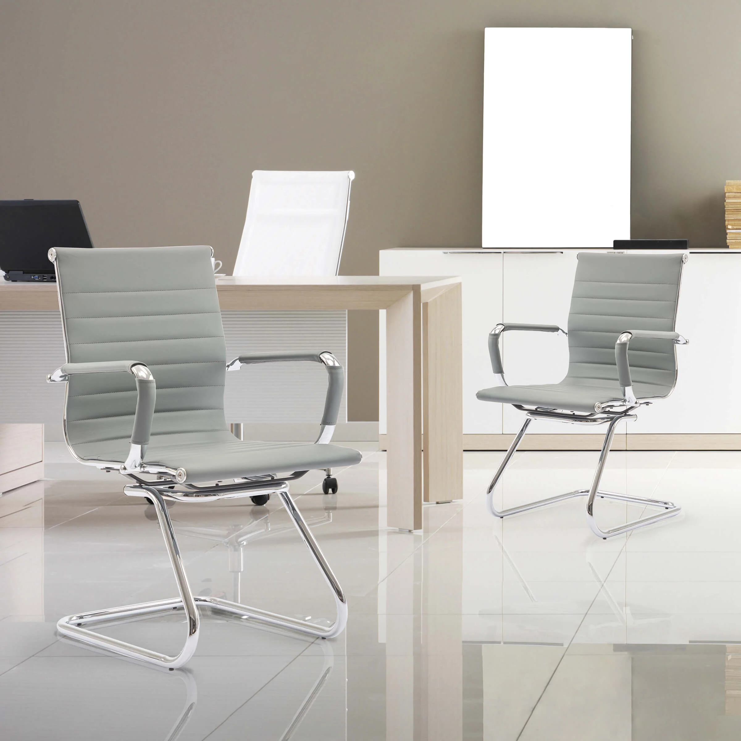 Leather Office Guest Chair Set of 2 - X401OC - Image 9