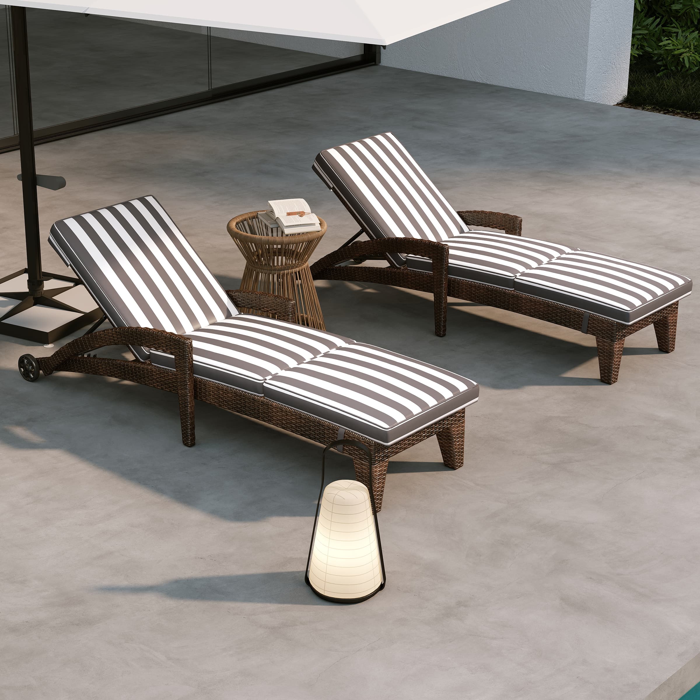 Lounge Outdoor Chairs with Wheels Set of 2 - 2401RO - Image 18