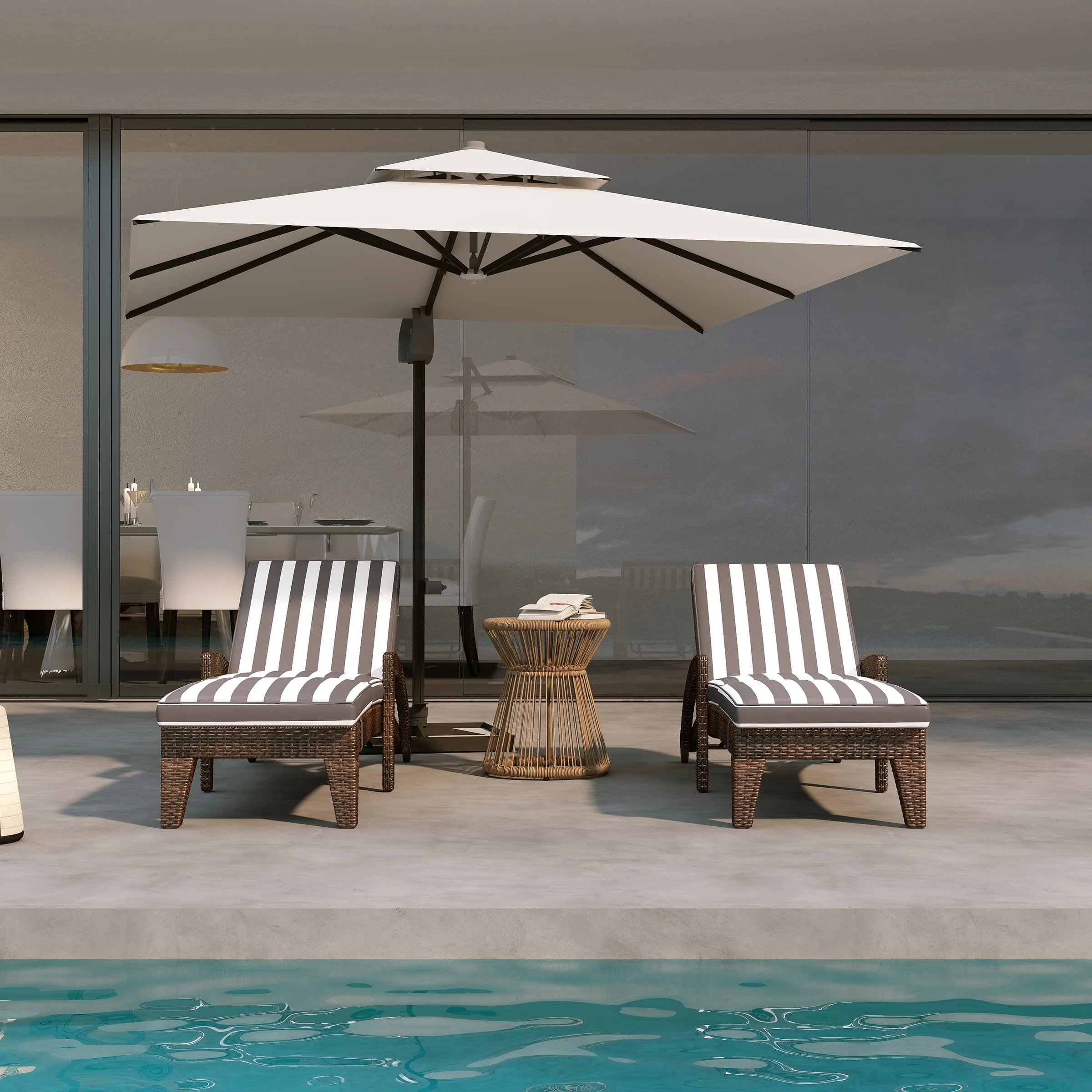 Lounge Outdoor Chairs with Wheels Set of 2 - 2401RO - Image 20