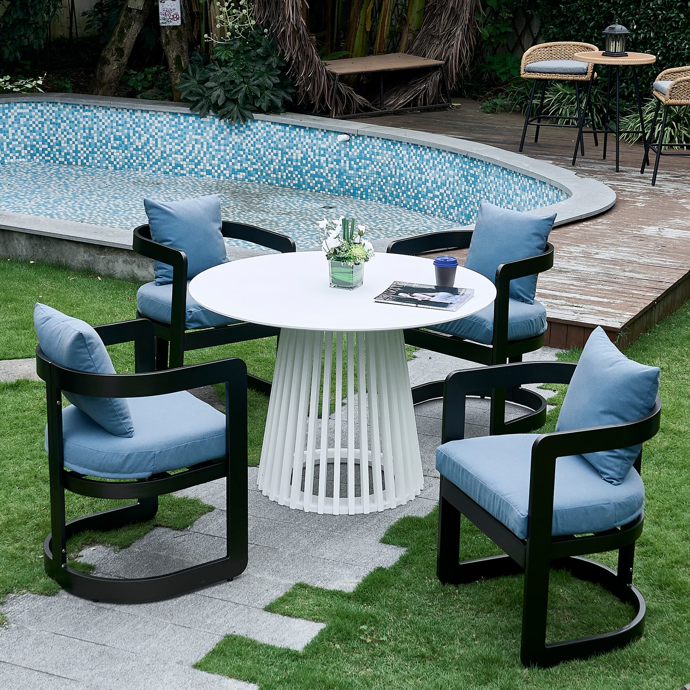 Metal Frame Outdoor Chairs Set of 2 - 2063DC - Image 10