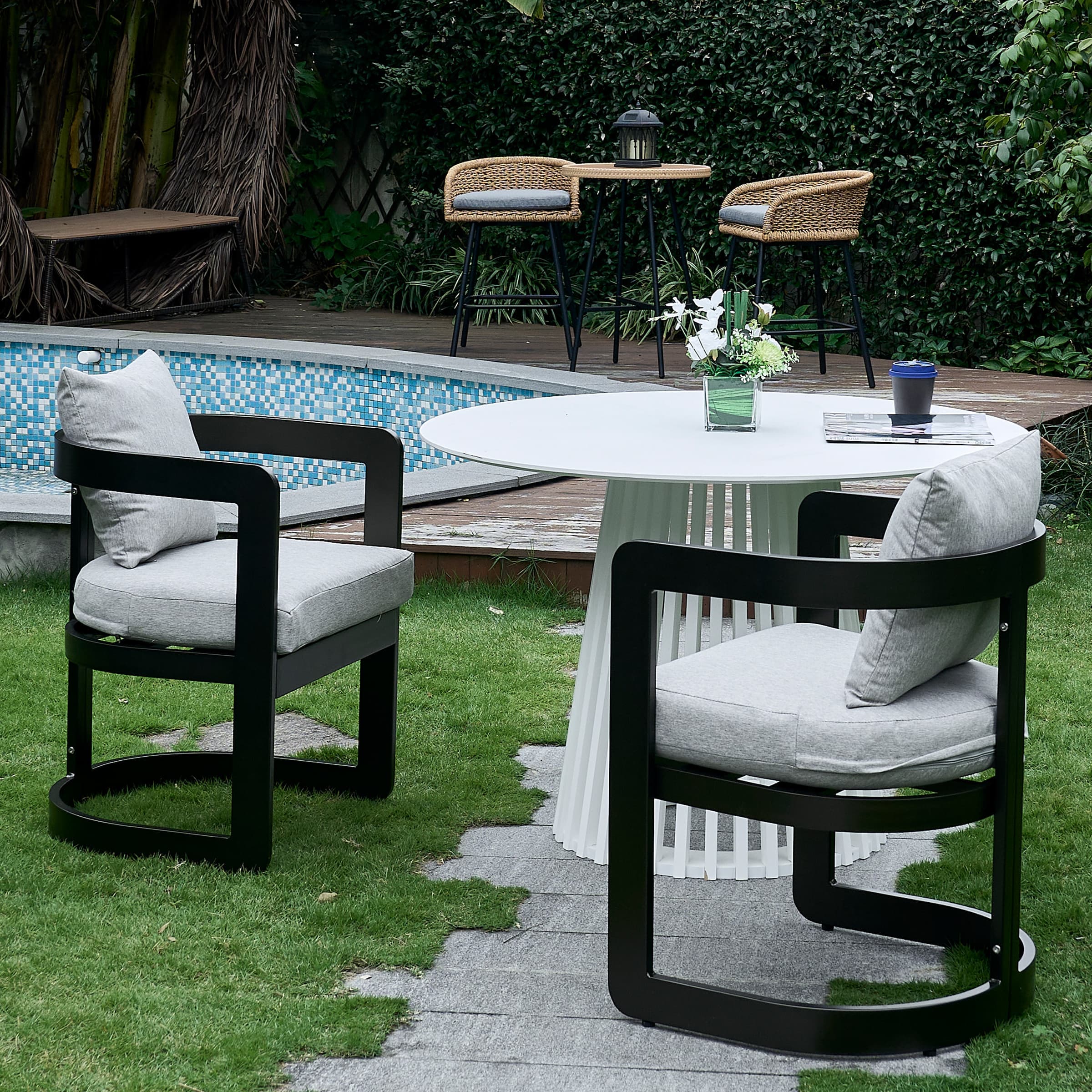 Metal Frame Outdoor Chairs Set of 2 - 2063DC - Image 15