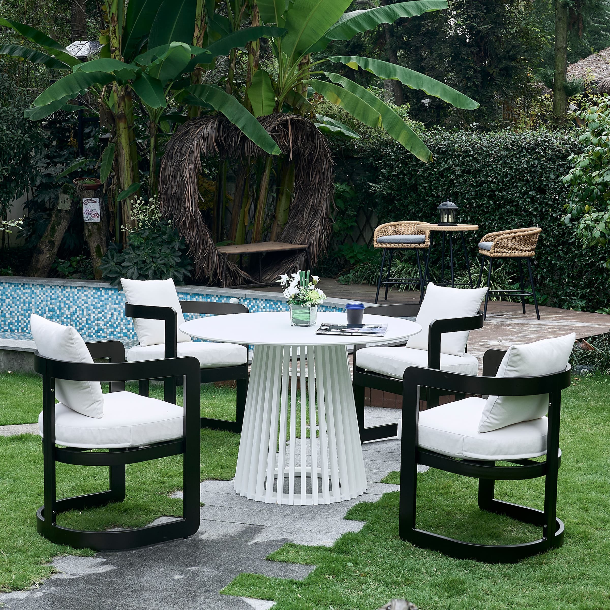Metal Frame Outdoor Chairs Set of 2 - 2063DC - Image 3