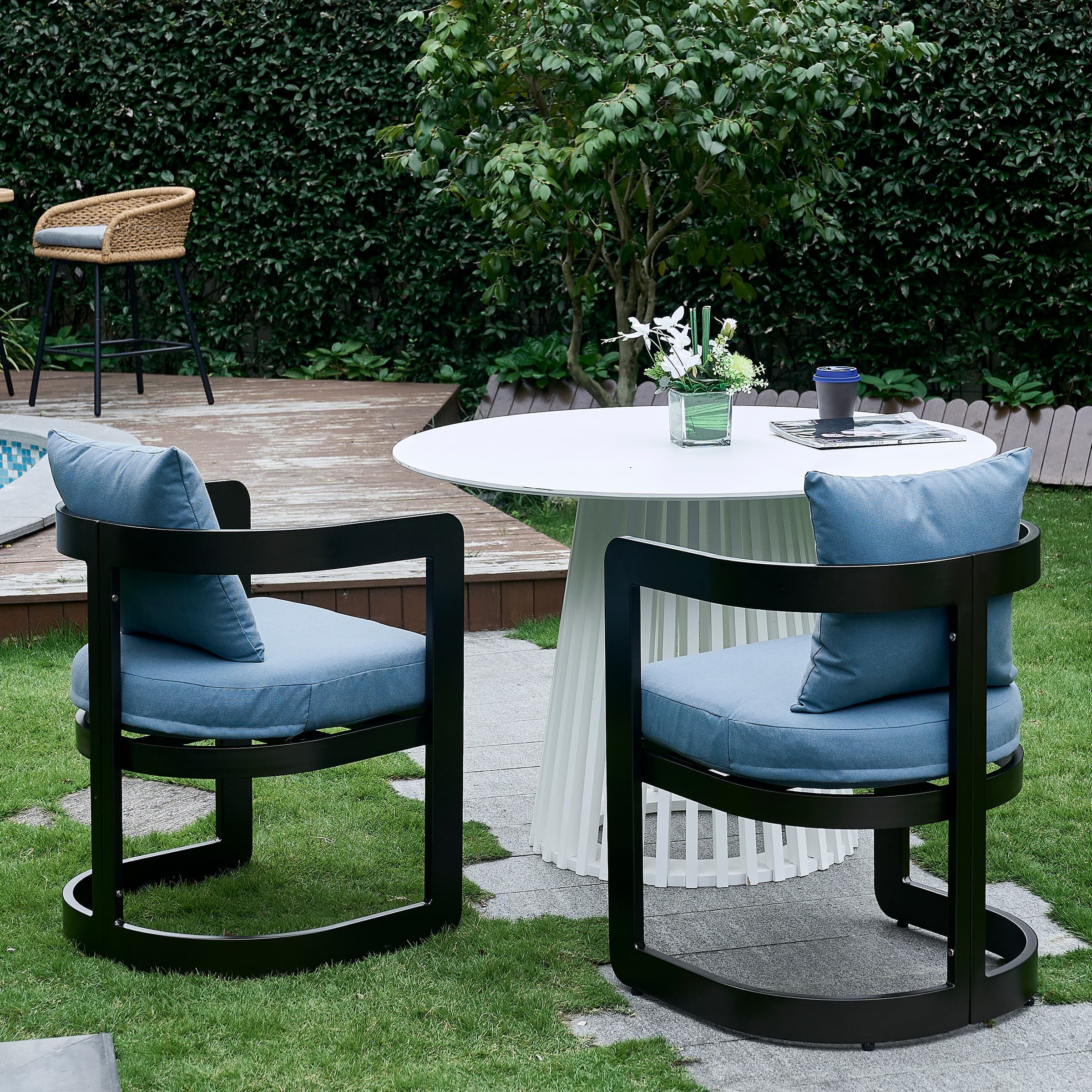 Metal Frame Outdoor Chairs Set of 2 - 2063DC - Image 9