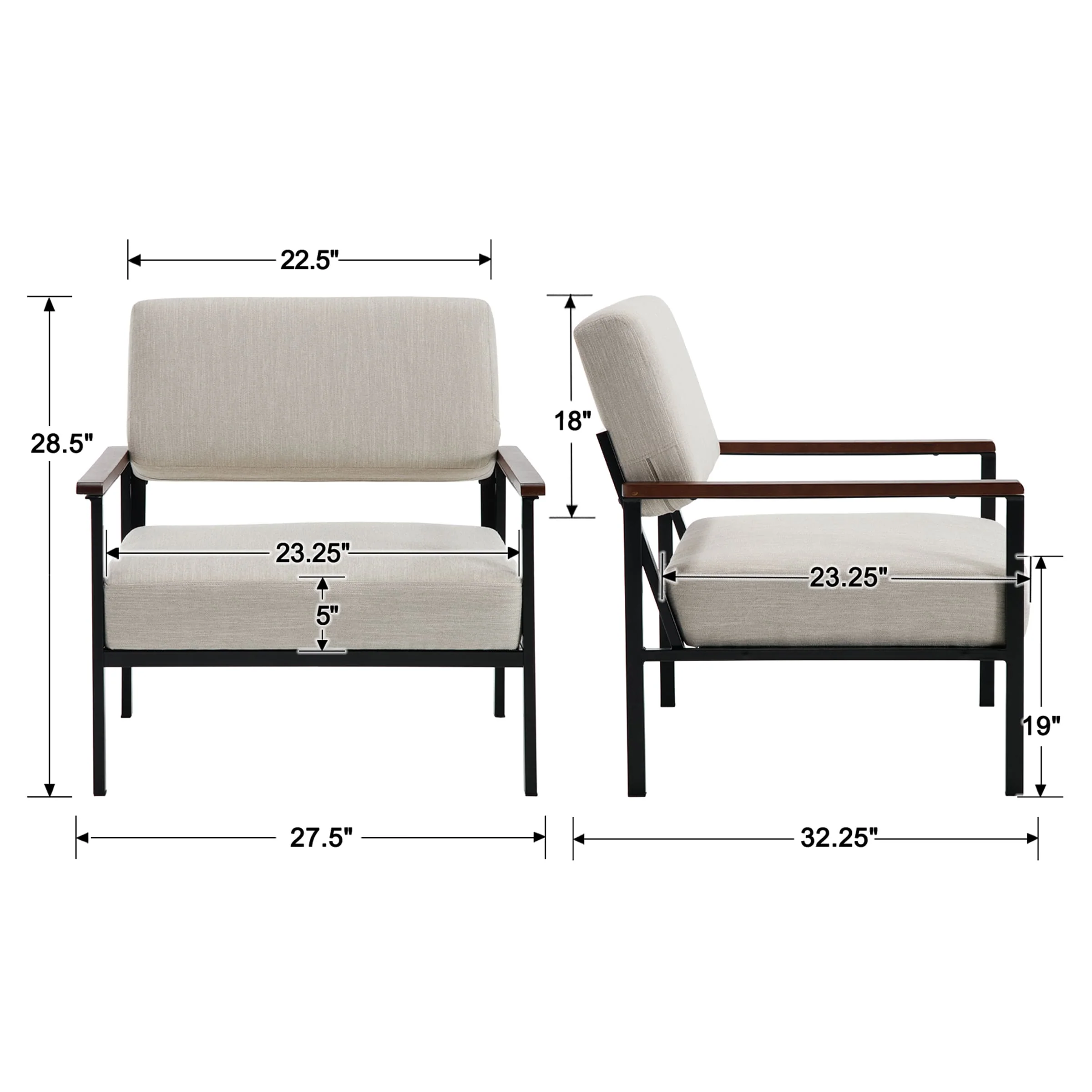 Mid Century Modern Accent Chair 1 PCS - X379AC - Image 7