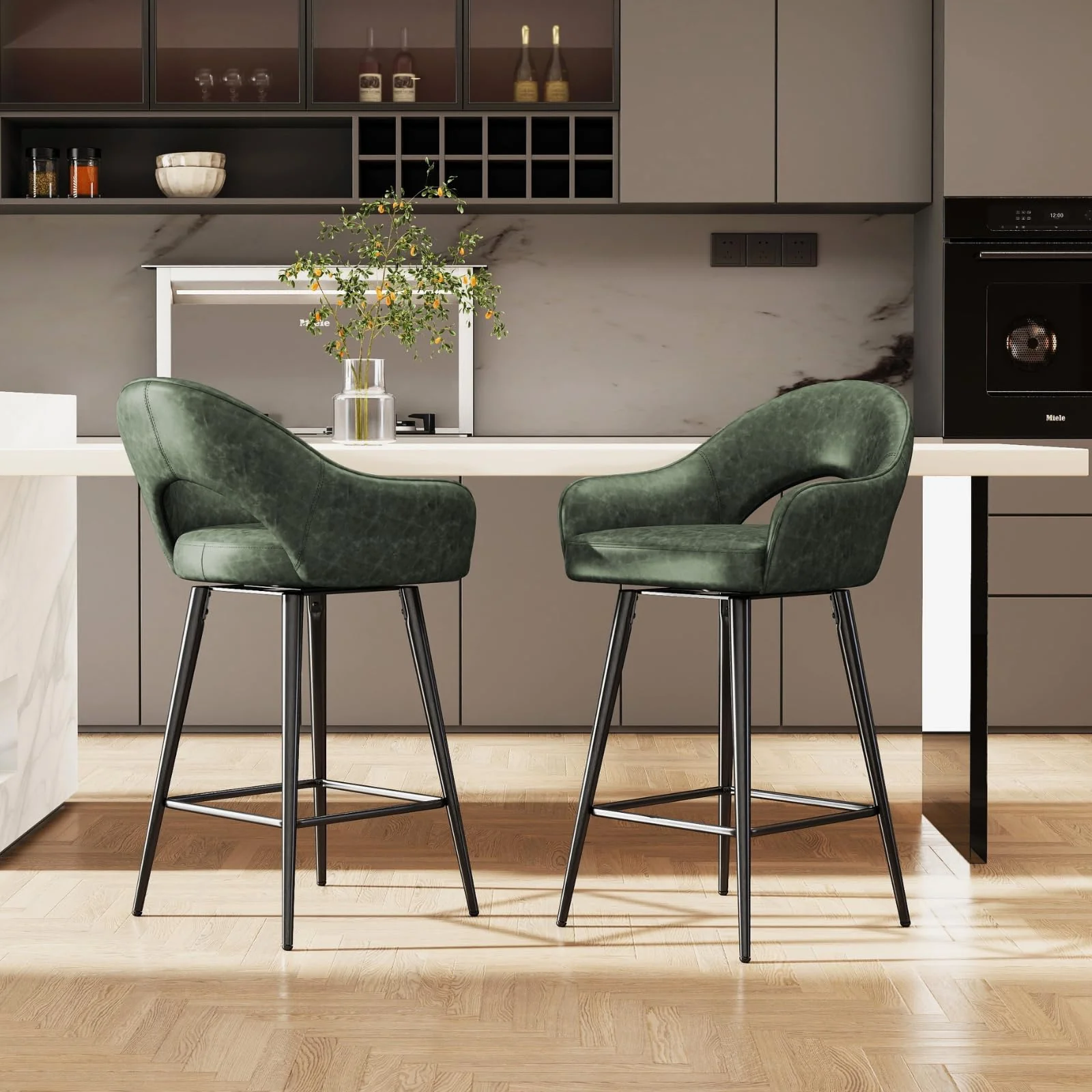 27"H Swivel Upholstered Counter Stools Set of 2 - 2310CS - Image 11