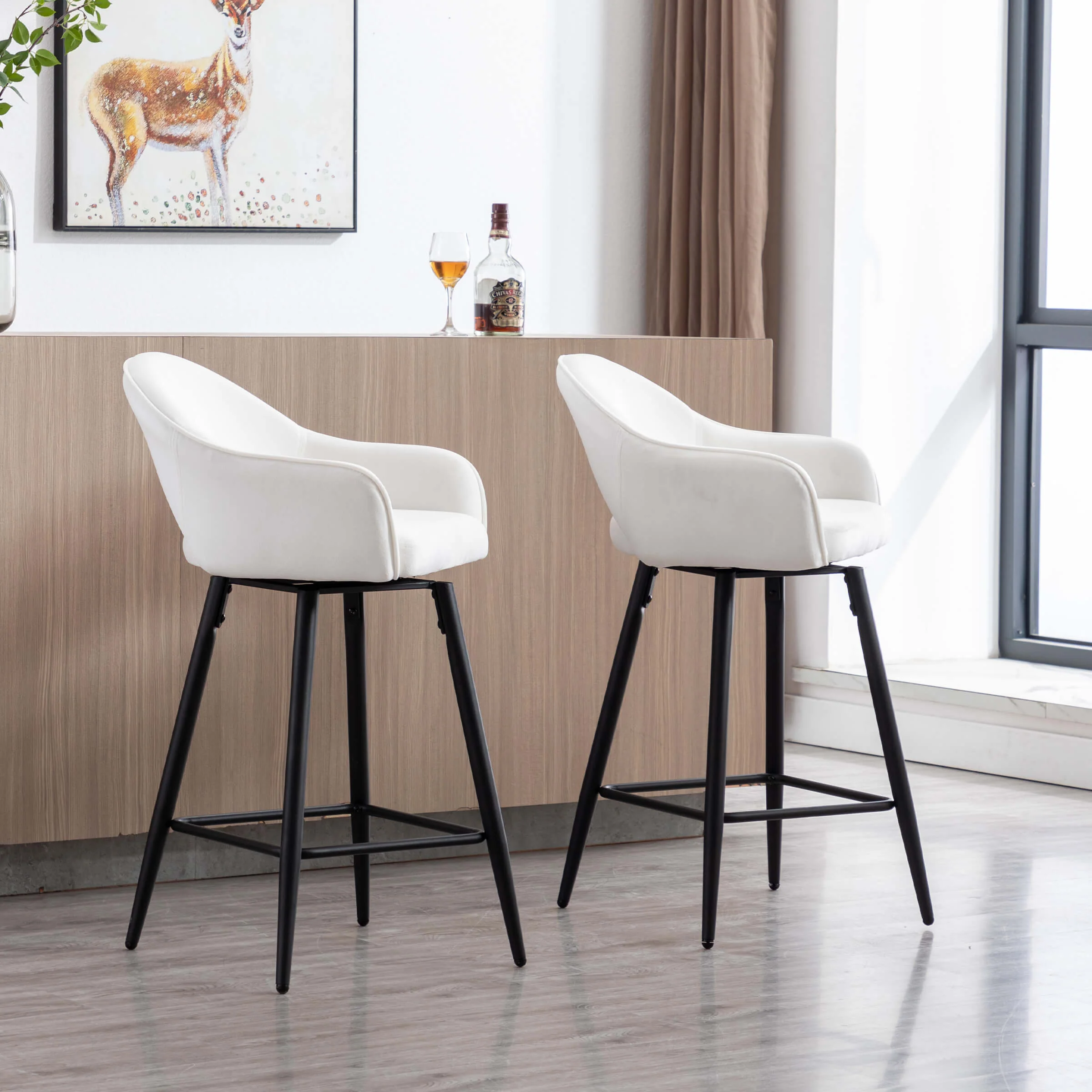 27"H Swivel Upholstered Counter Stools Set of 2 - 2310CS - Image 24