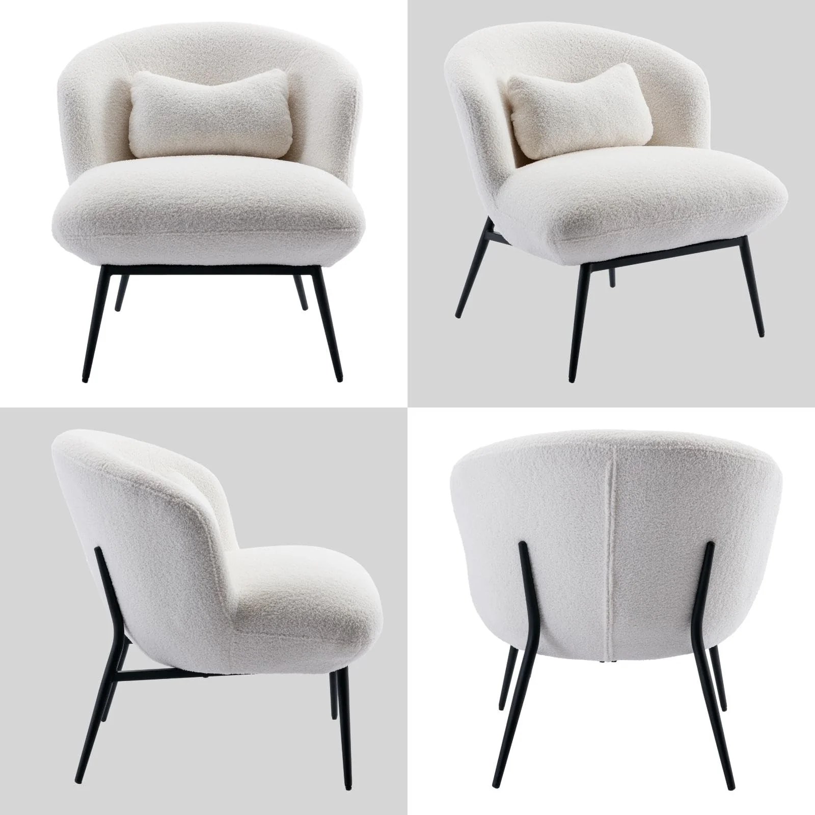 Modern Accent Chair with Lumbar Pillow 1 PCS -19040AC - Image 15