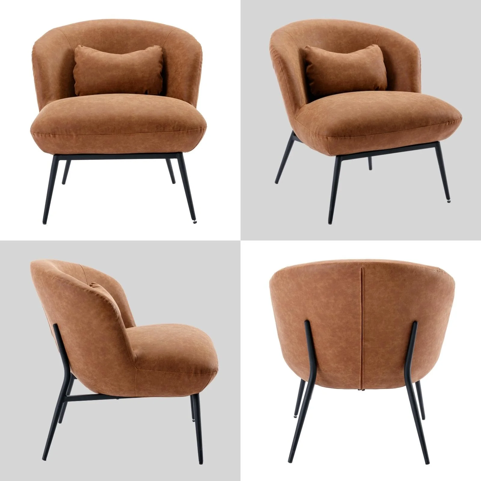Modern Accent Chair with Lumbar Pillow 1 PCS -19040AC - Image 7