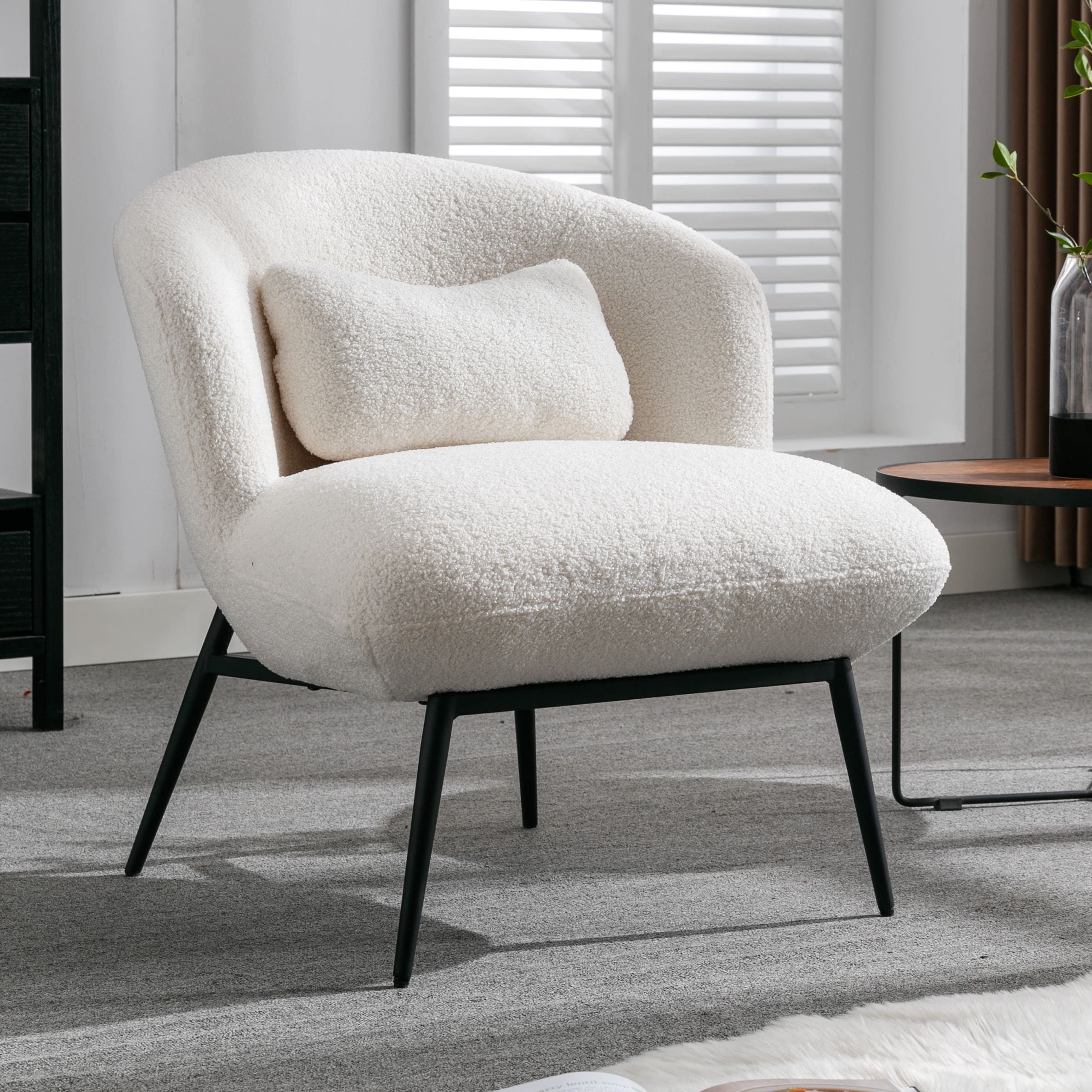 Modern Accent Chair with Lumbar Pillow 1 PCS -19040AC - Image 9