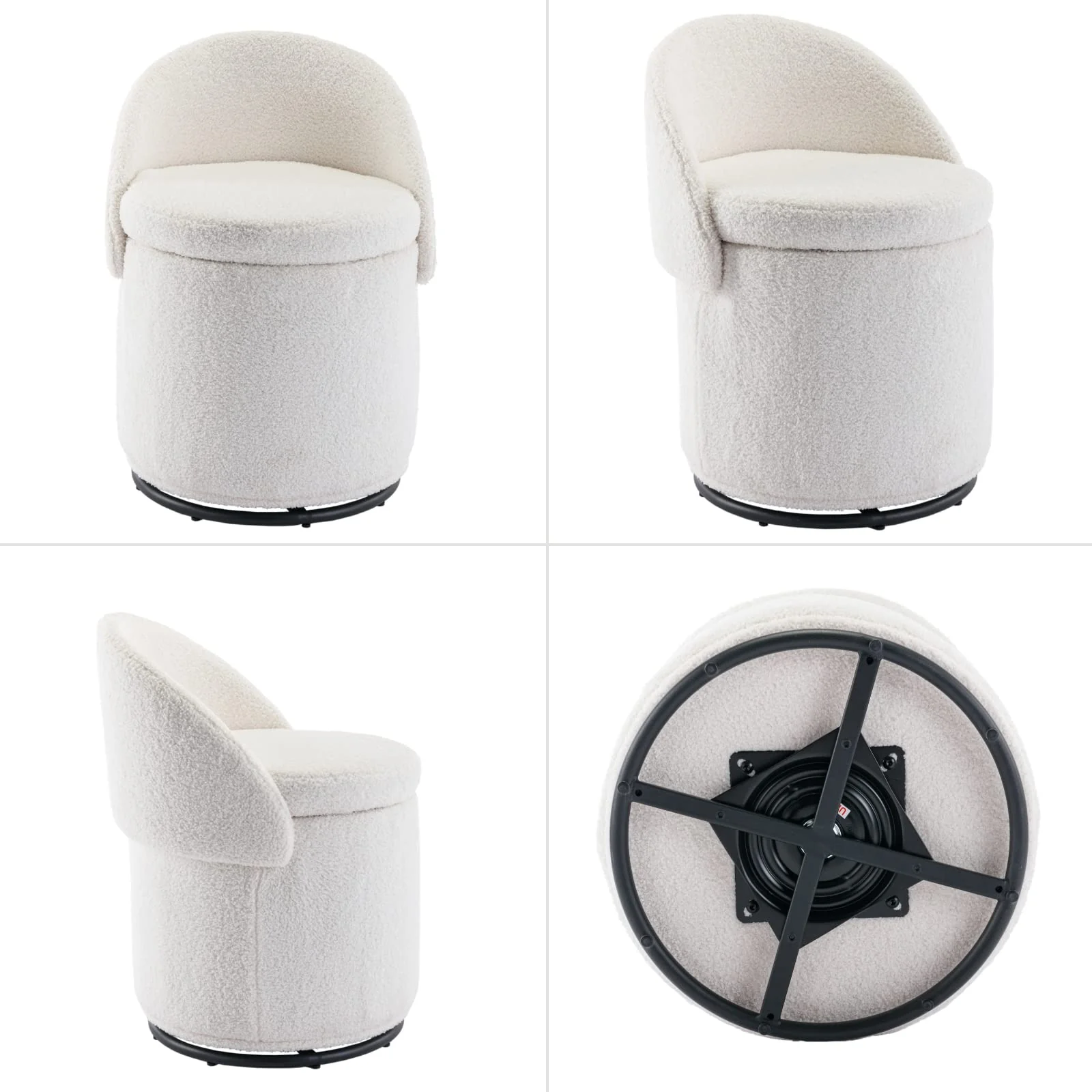 Modern Armless Swivel Storage Ottoman 1 PCS - 2307OT - Image 15