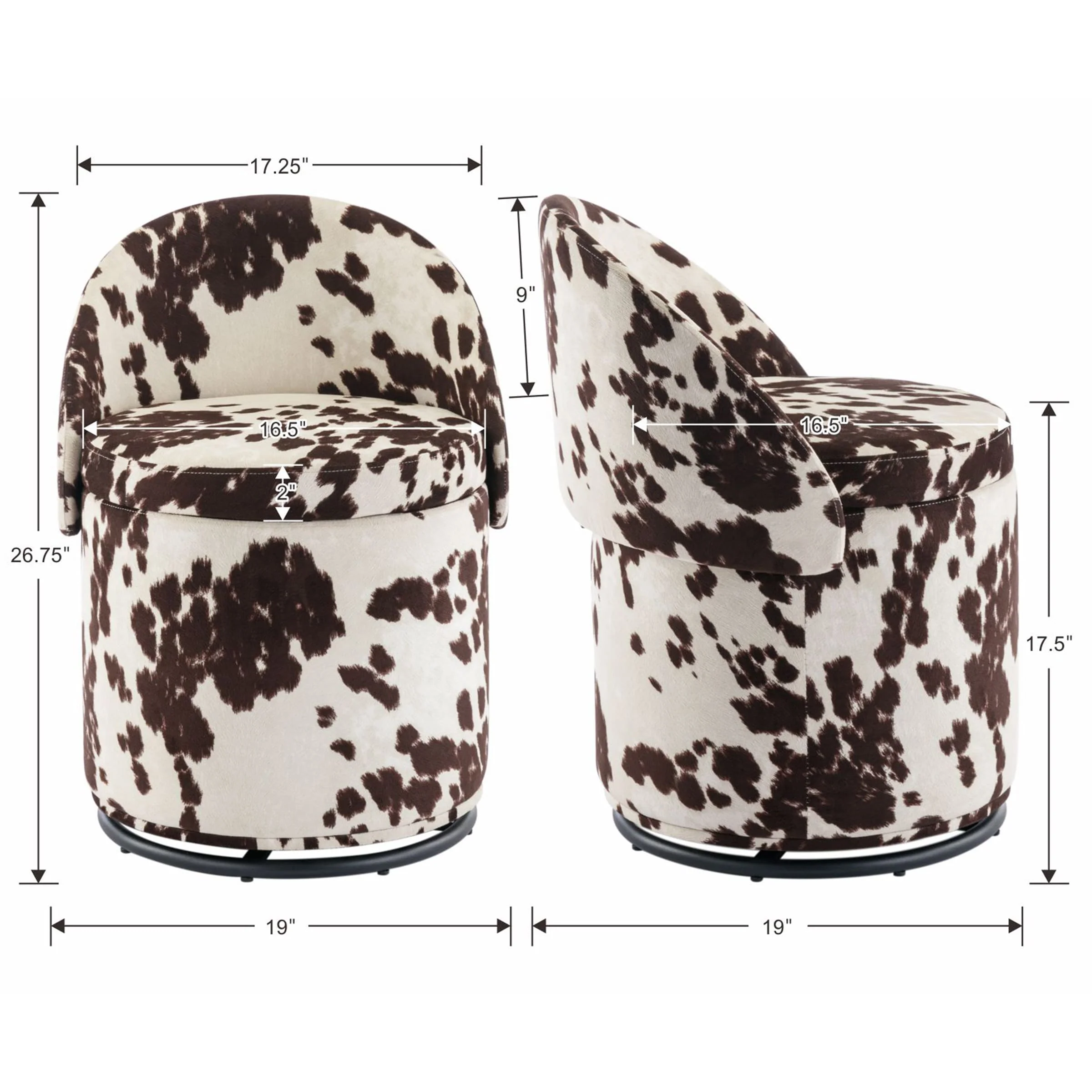 Modern Armless Swivel Storage Ottoman 1 PCS - 2307OT - Image 27