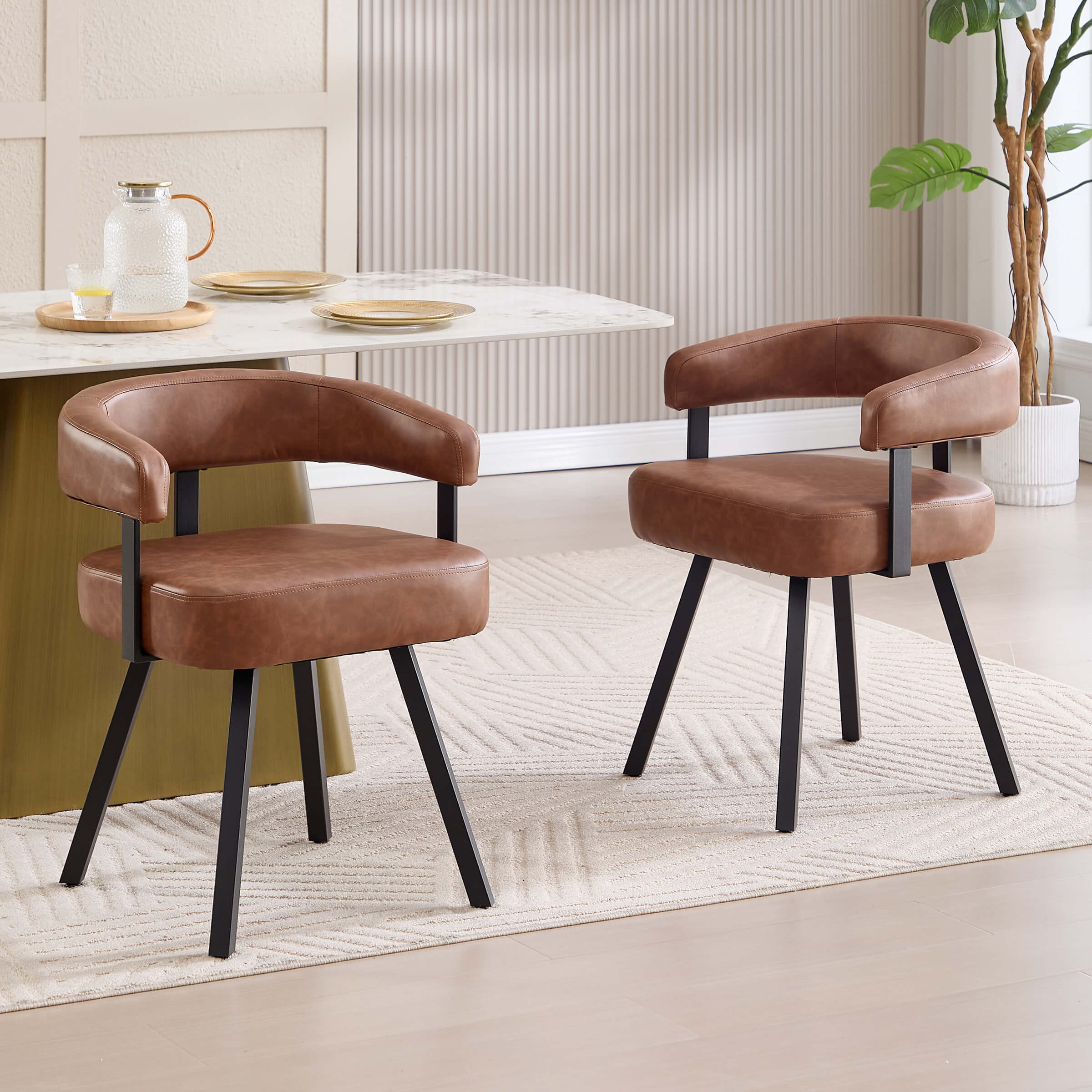 Modern Barrel Dining Chairs Set of 2 - 20081DC - Image 17