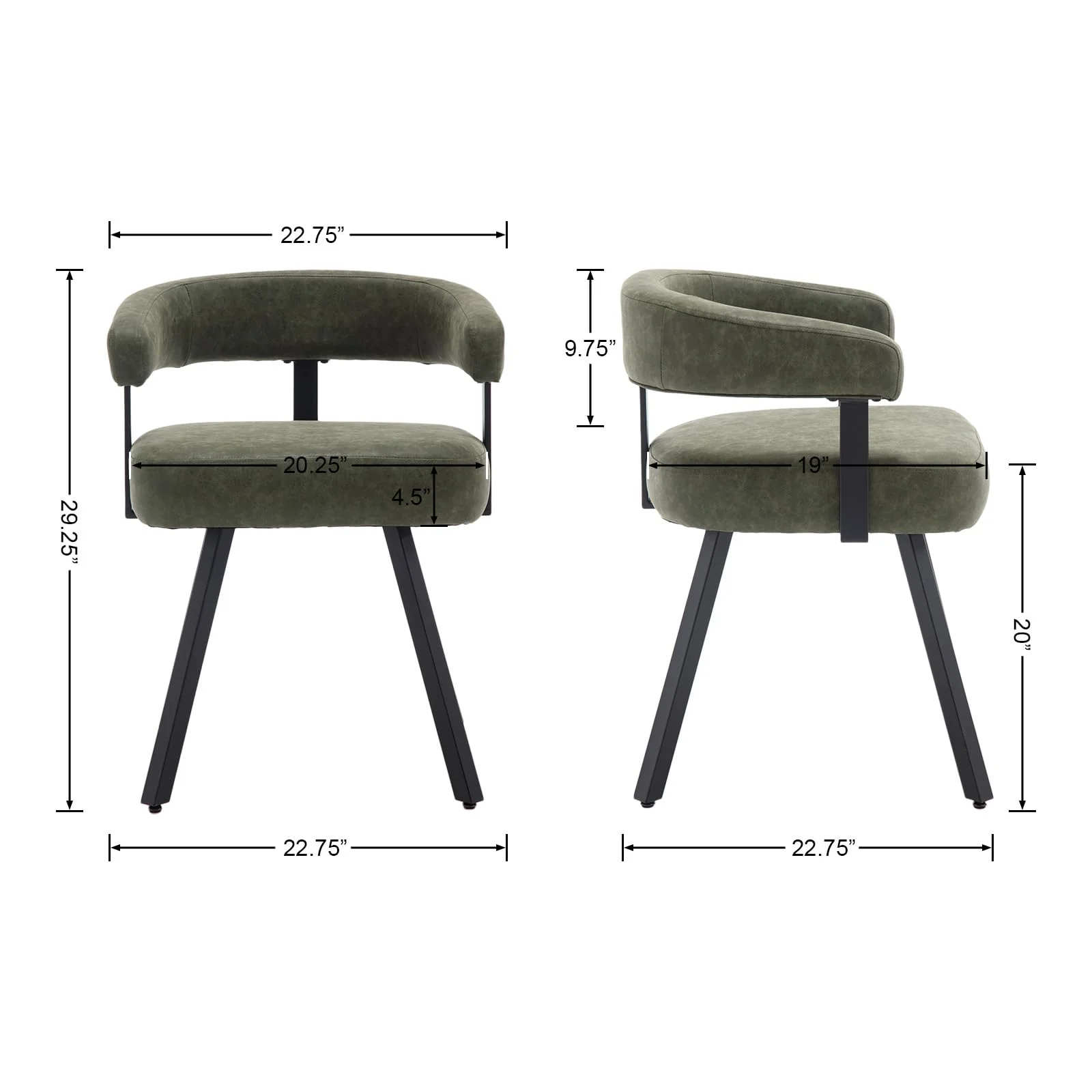 Modern Barrel Dining Chairs Set of 2 - 20081DC - Image 6