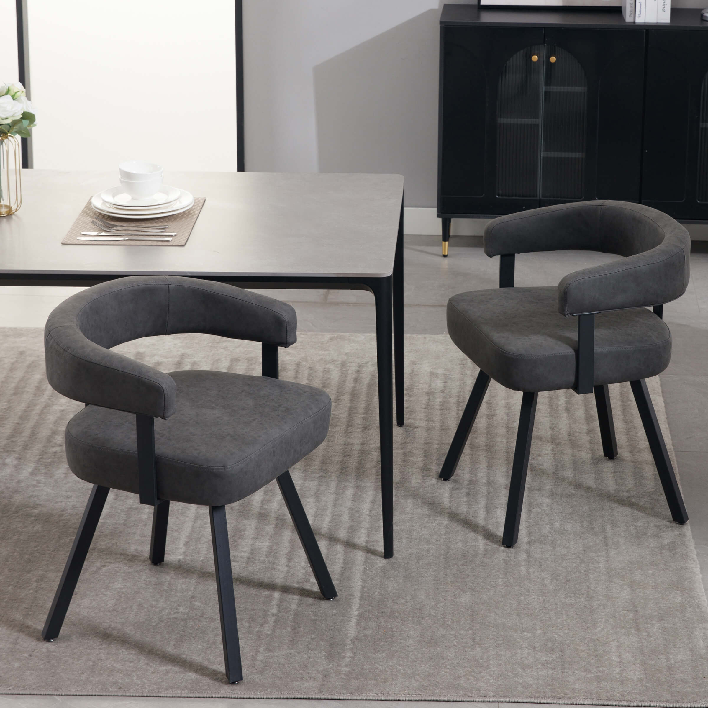 Modern Barrel Dining Chairs Set of 2 - 20081DC - Image 7