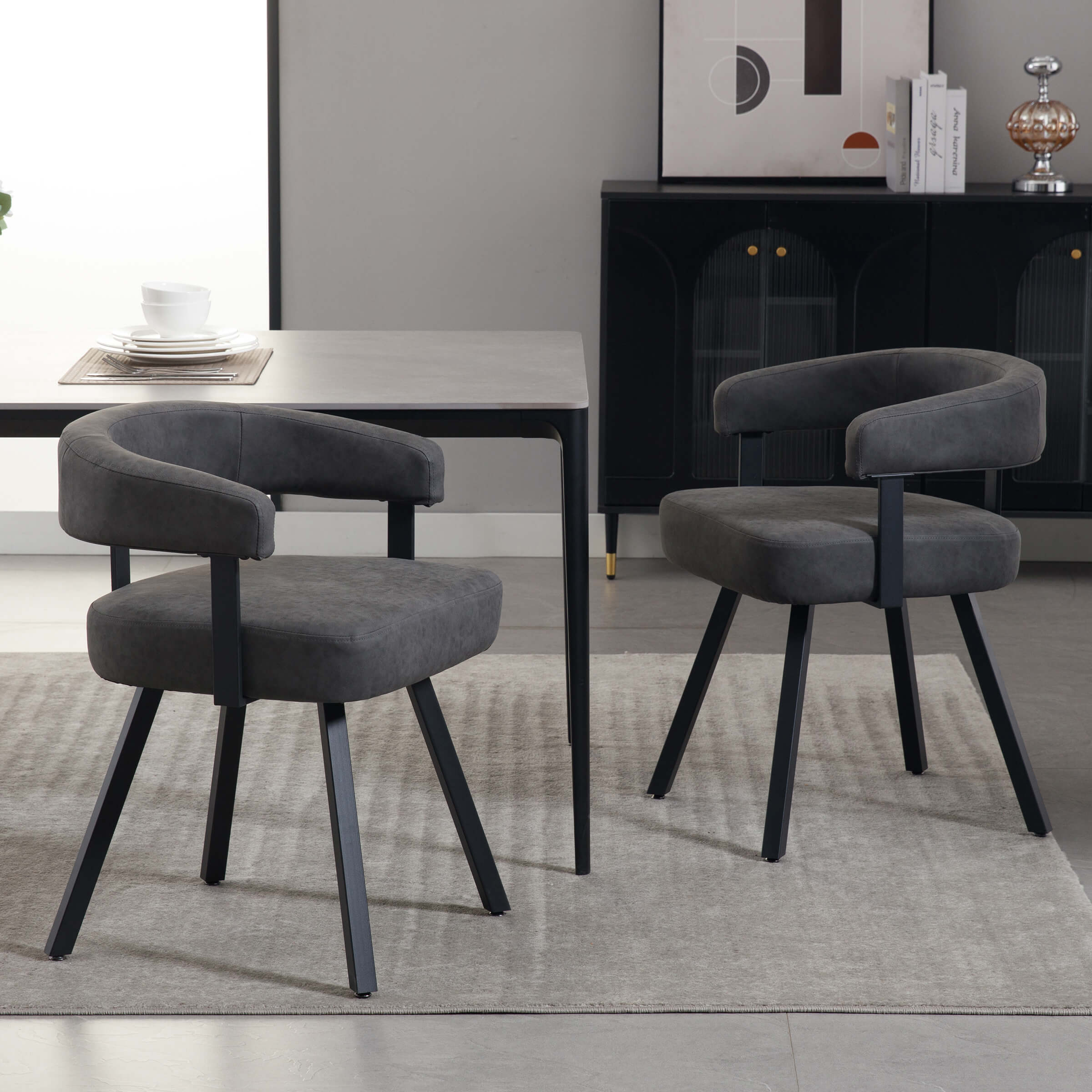 Modern Barrel Dining Chairs Set of 2 - 20081DC - Image 8