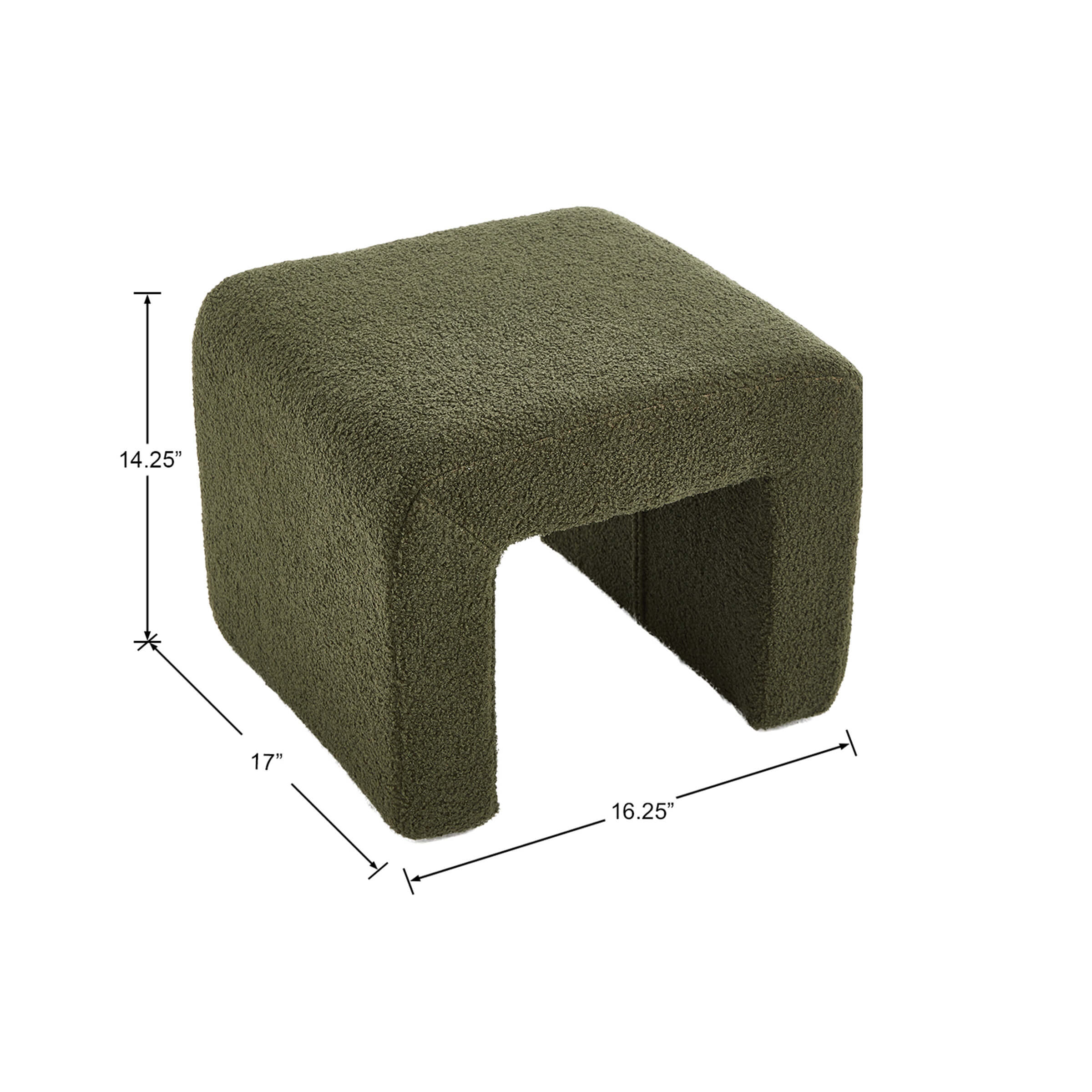 Modern Boucle Bench White Sherpa Ottoman Bench Set of 3 - 1819 - Image 16