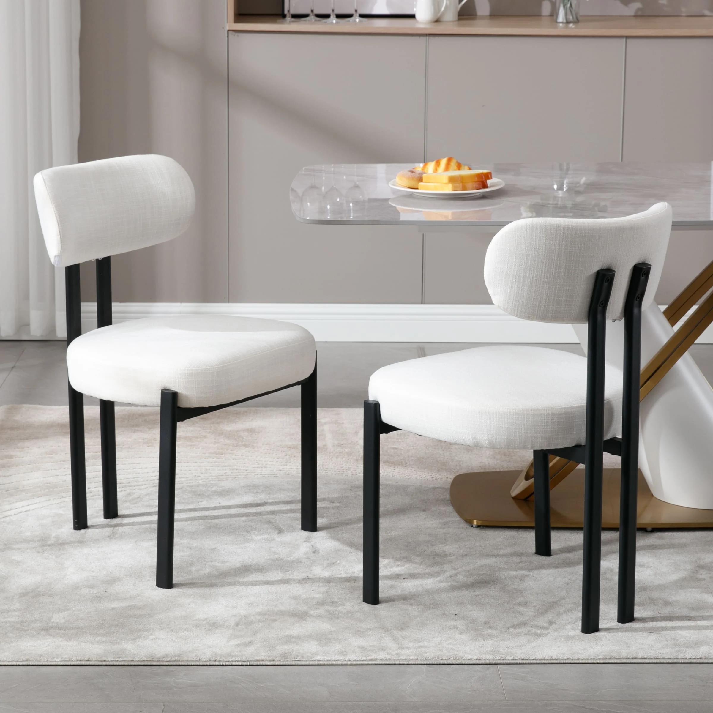 Modern Curved Back Dining Chairs Set of 2 - 3110DC - Image 3