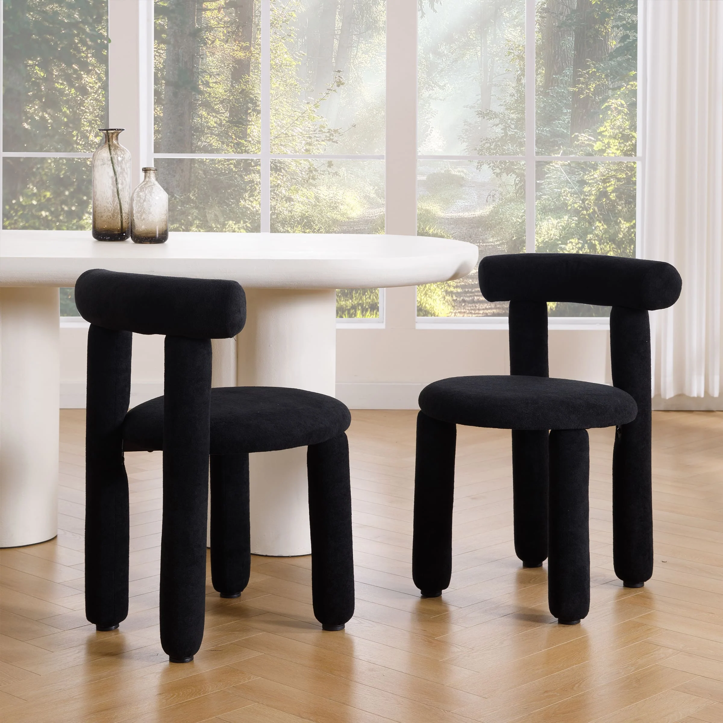 Modern Sherpa Cute Dining Chairs Set of 2 - 3136DC - Image 12