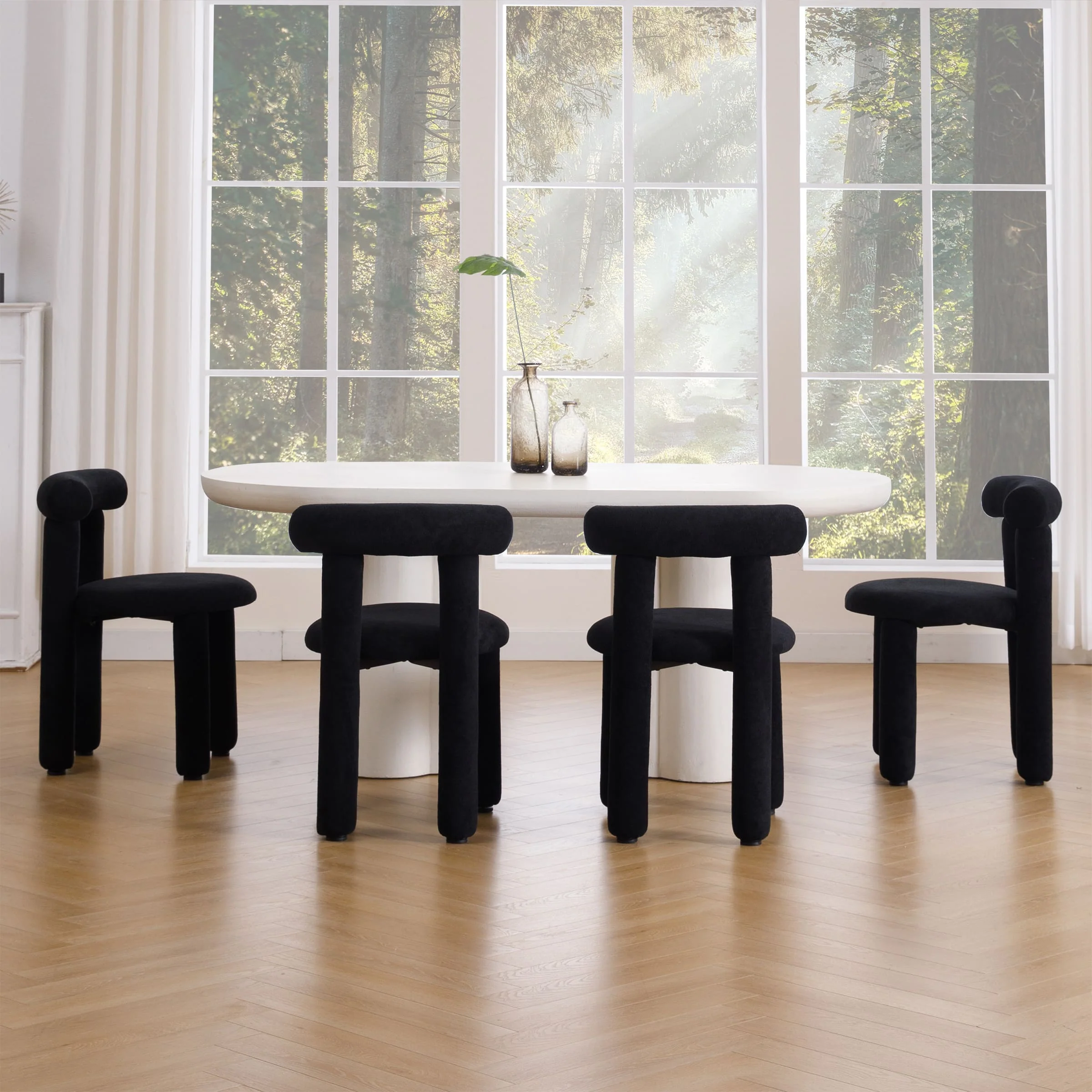 Modern Sherpa Cute Dining Chairs Set of 2 - 3136DC - Image 13