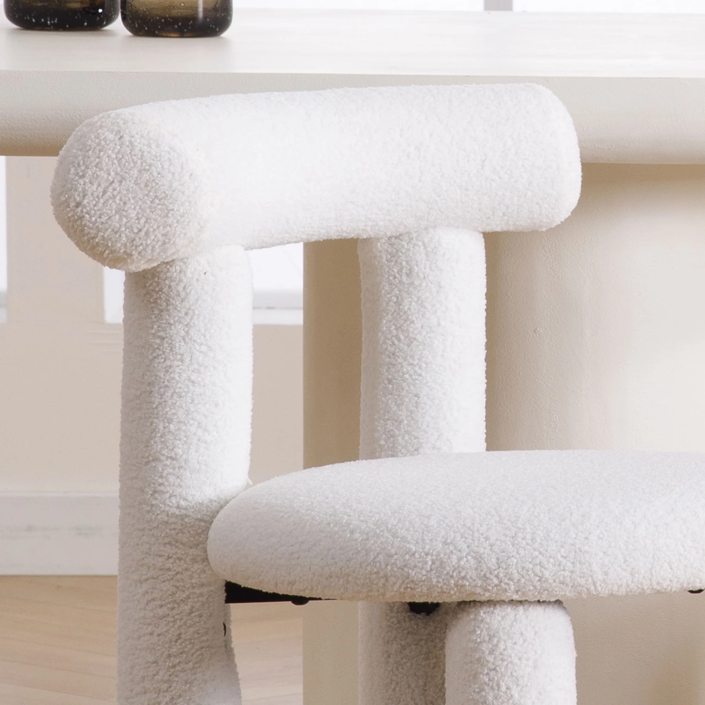 Modern Sherpa Cute Dining Chairs Set of 2 - 3136DC - Image 7