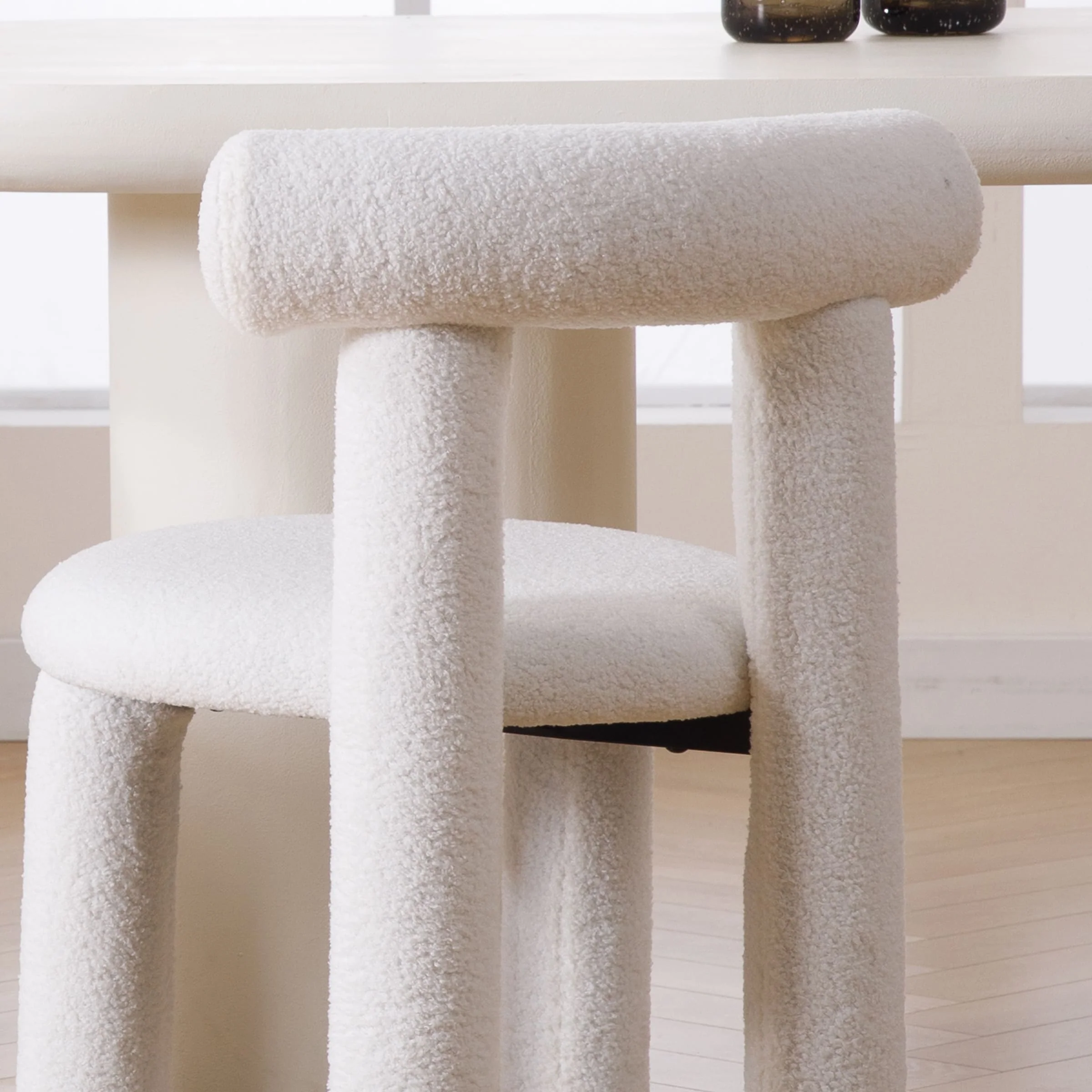 Modern Sherpa Cute Dining Chairs Set of 2 - 3136DC - Image 8