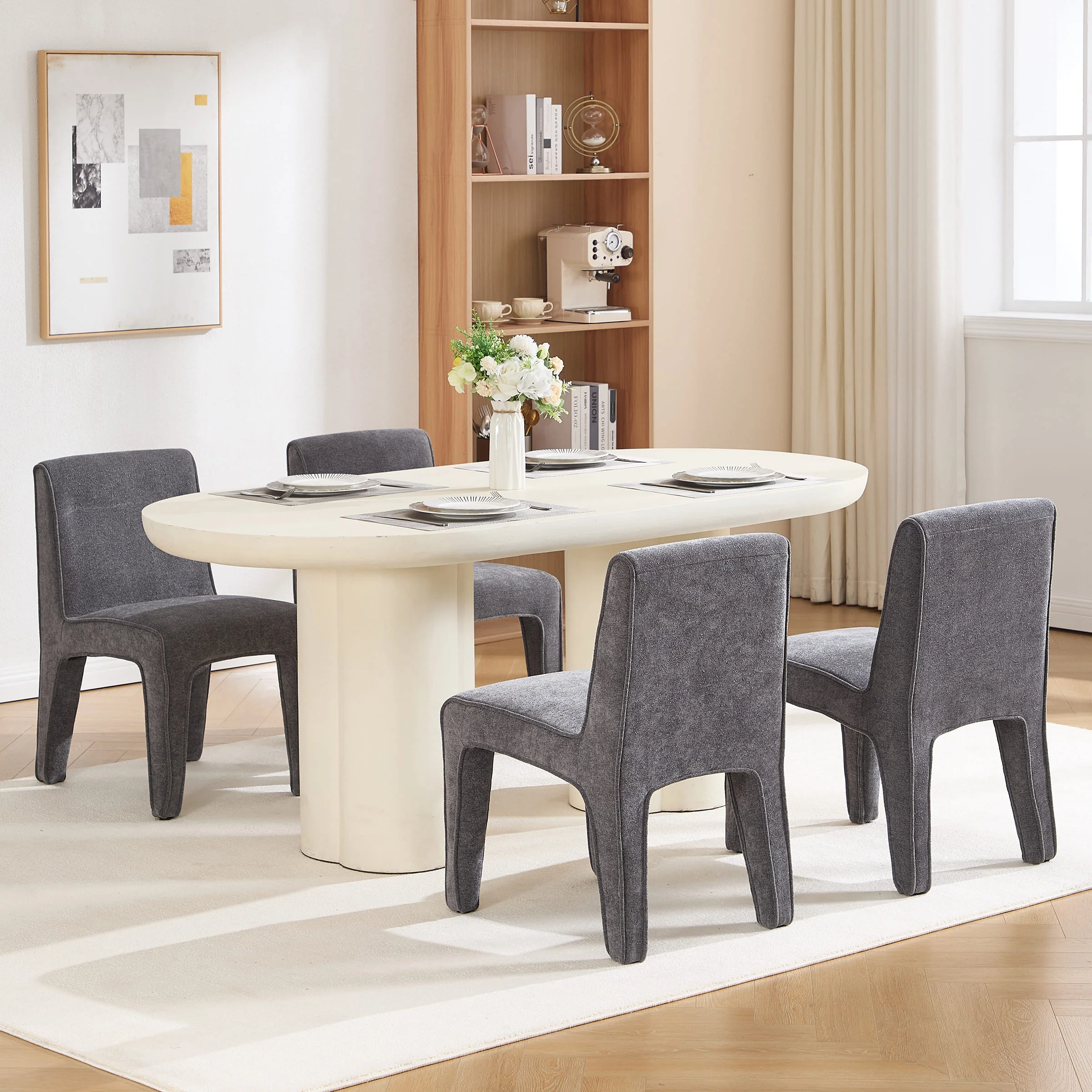 Modern Minimalist Armless Dining Chairs Set of 2 - 6614DC - Image 17