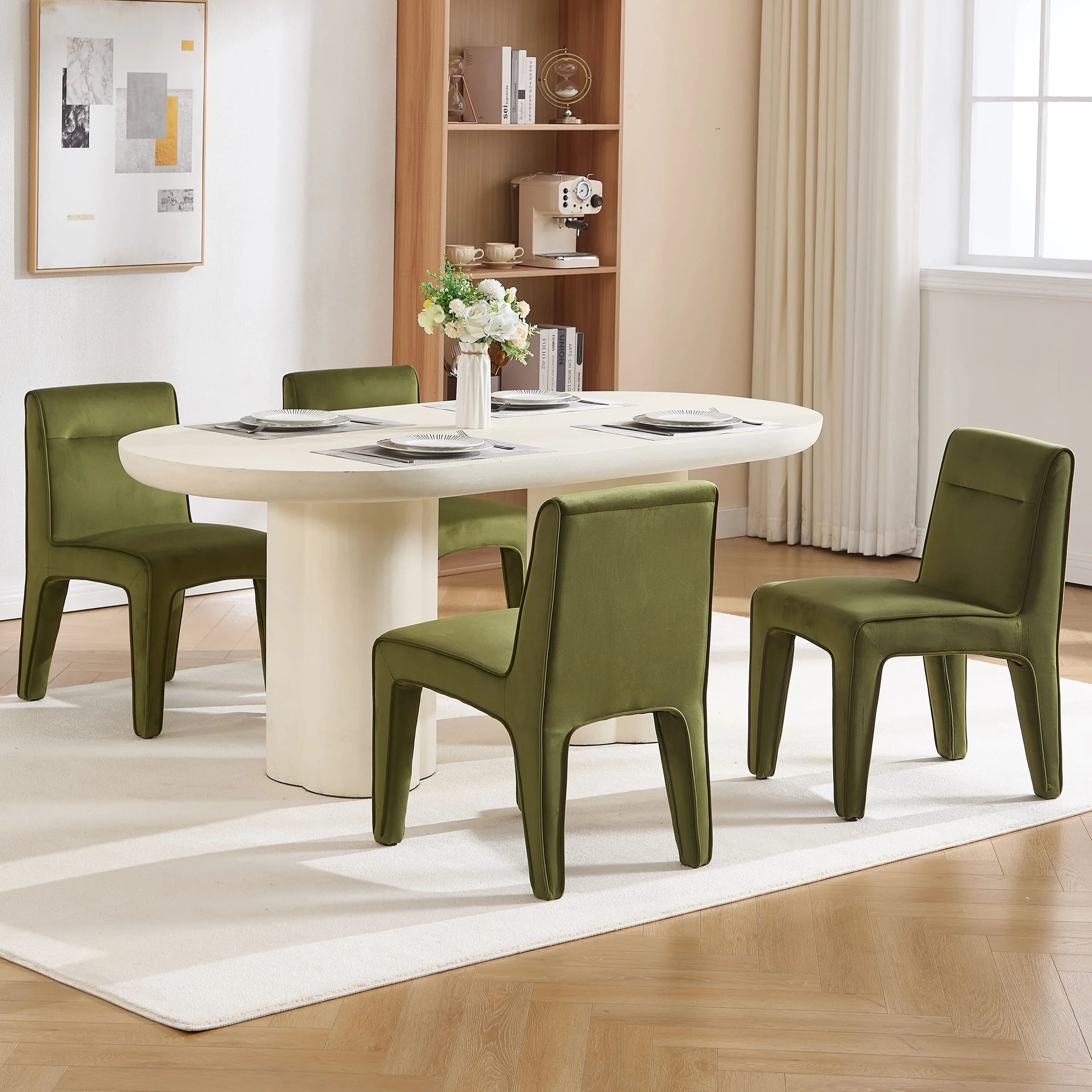 Modern Minimalist Armless Dining Chairs Set of 2 - 6614DC - Image 3