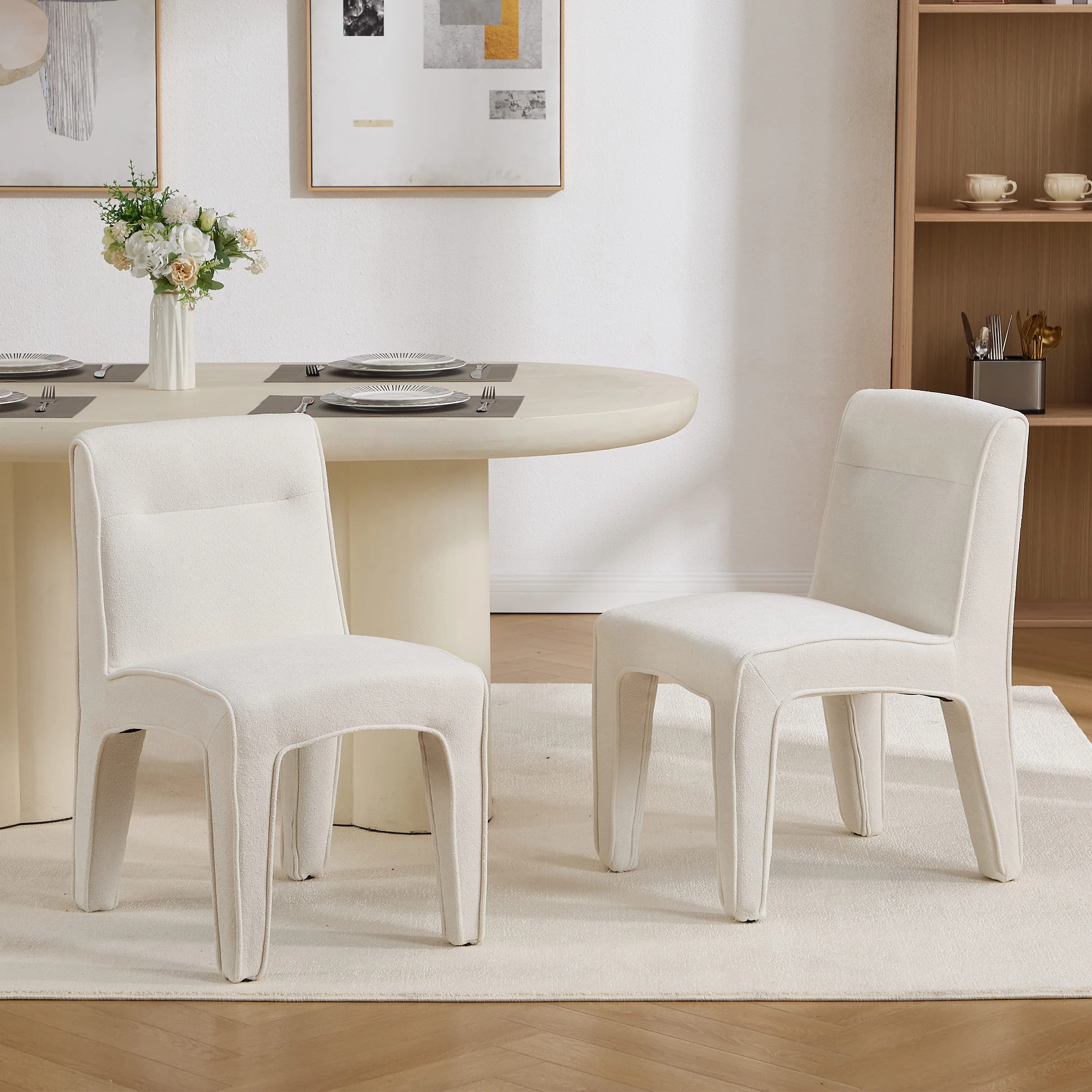 Modern Minimalist Armless Dining Chairs Set of 2 - 6614DC - Image 9