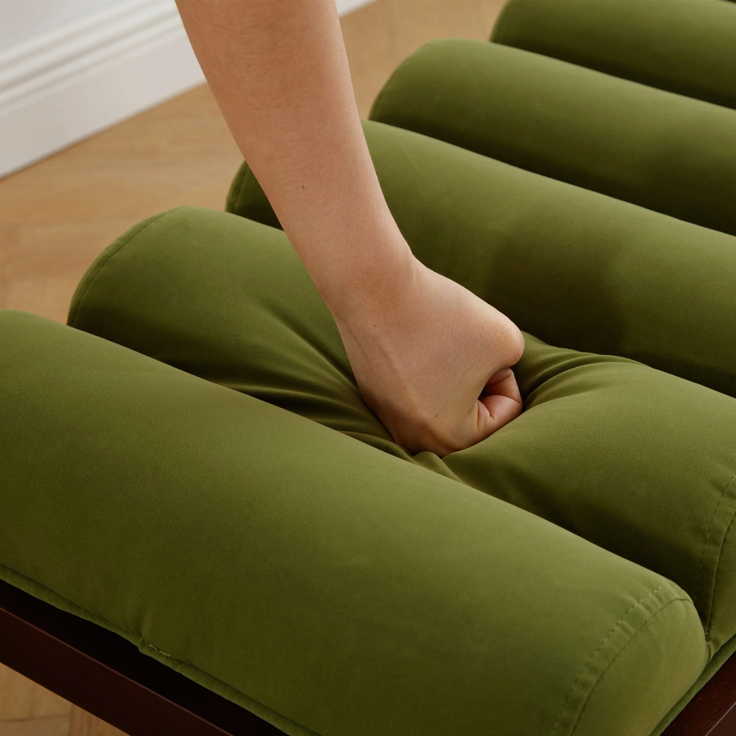 Modern Padded Wood Frame Bench - 2639BH - Image 15
