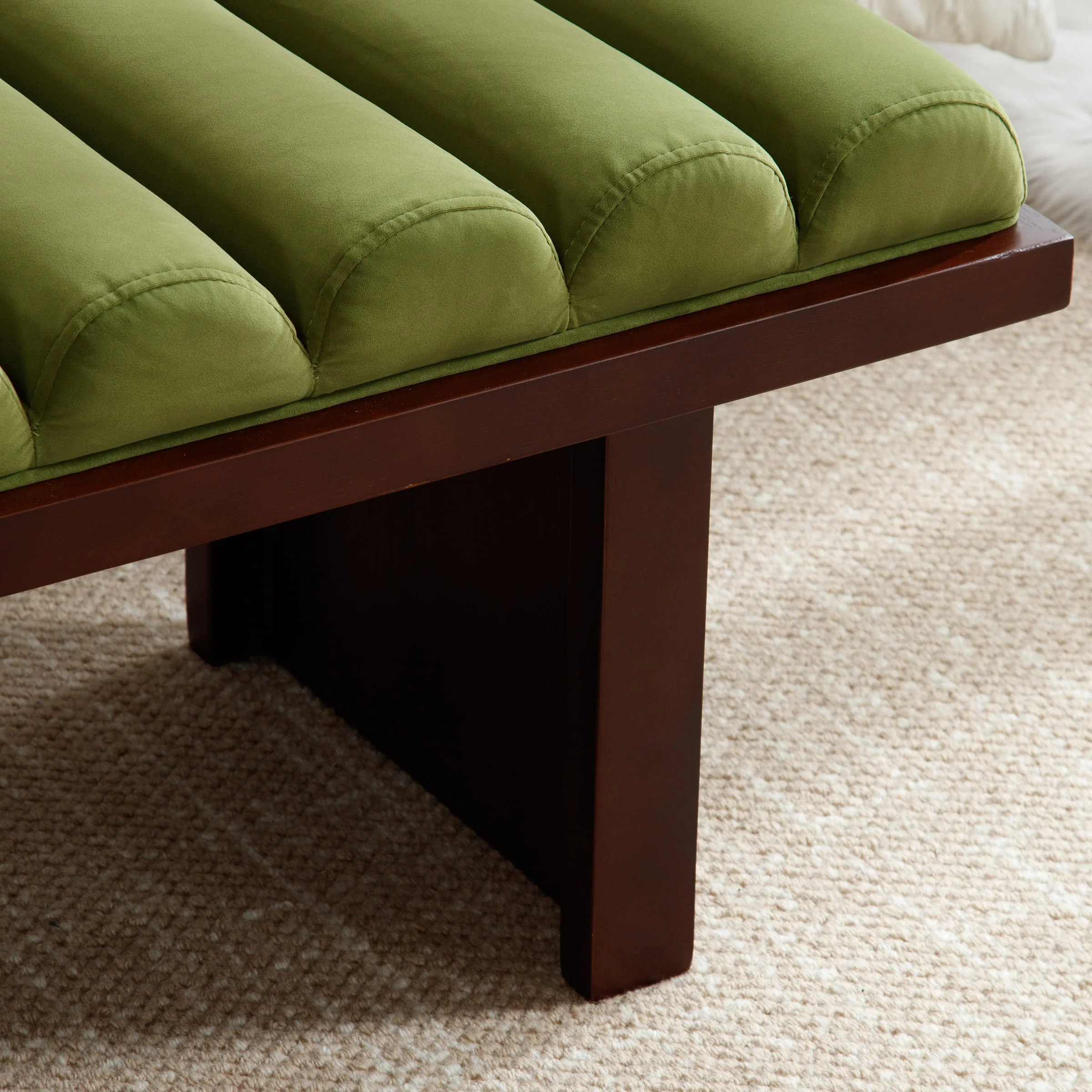 Modern Padded Wood Frame Bench - 2639BH - Image 17