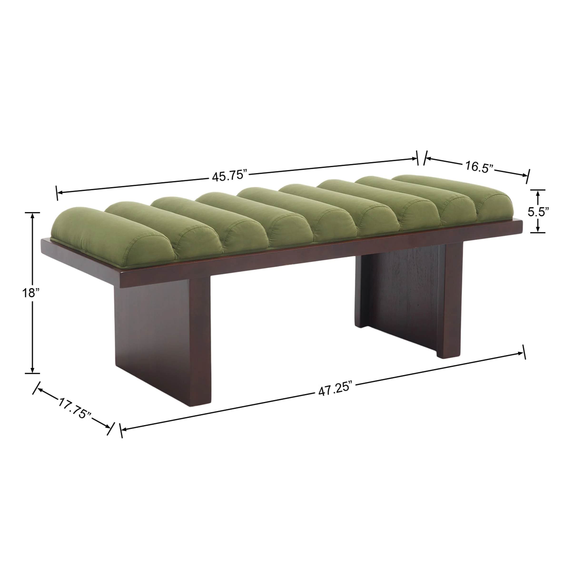 Modern Padded Wood Frame Bench - 2639BH - Image 18