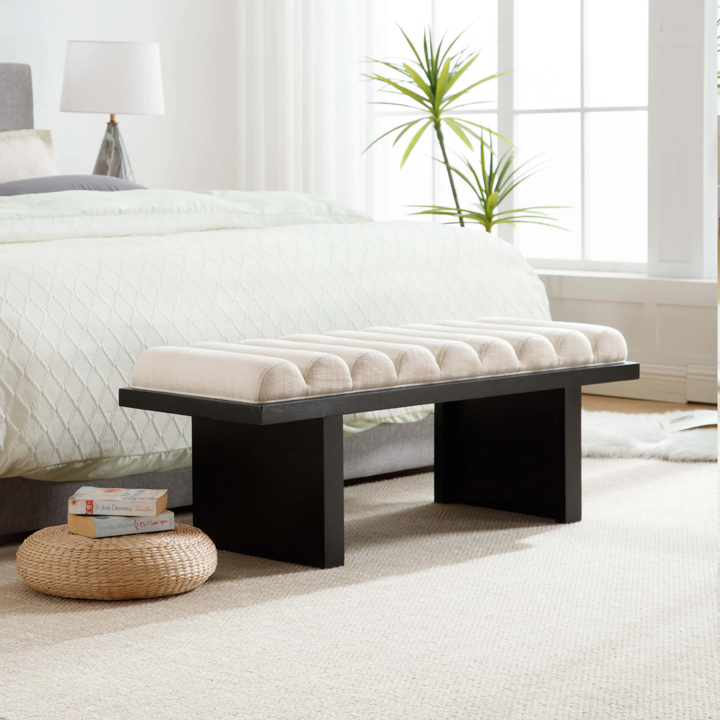 Modern Padded Wood Frame Bench - 2639BH - Image 20