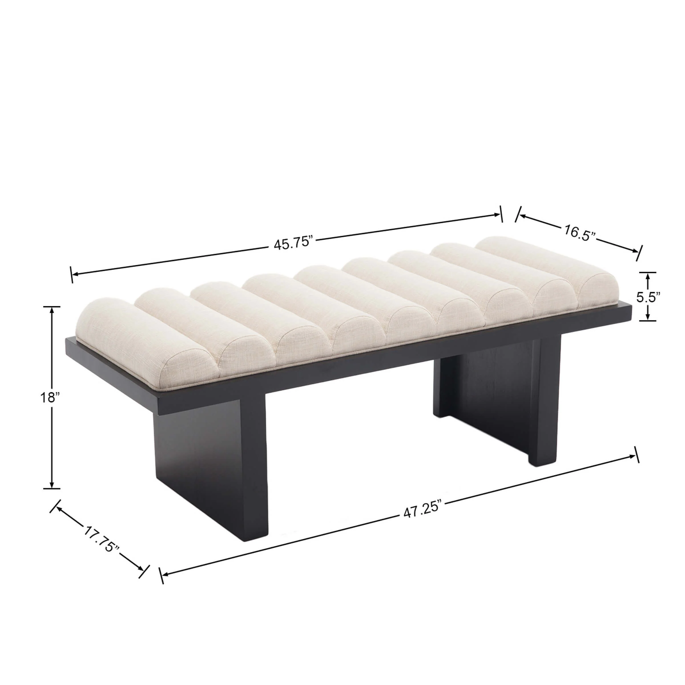 Modern Padded Wood Frame Bench - 2639BH - Image 26