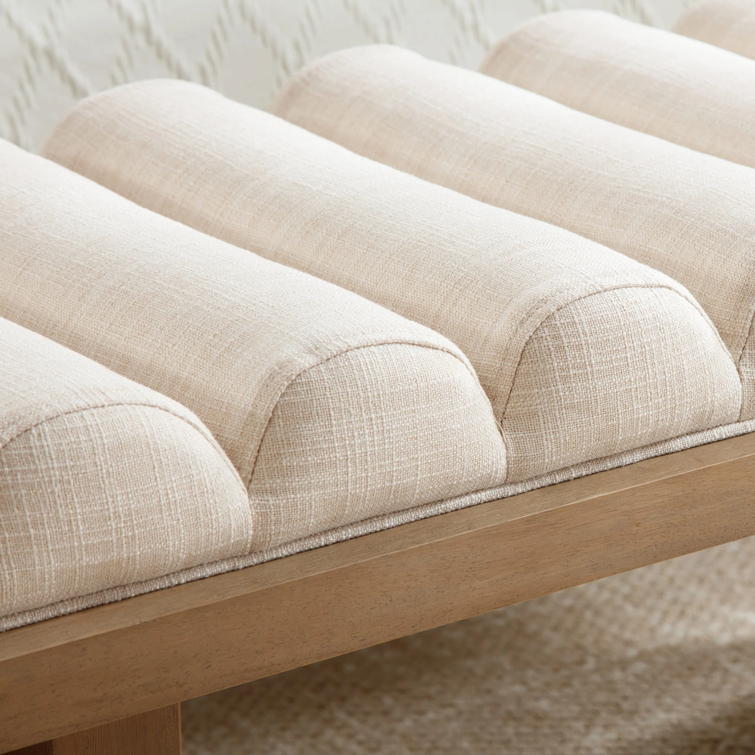 Modern Padded Wood Frame Bench - 2639BH - Image 7