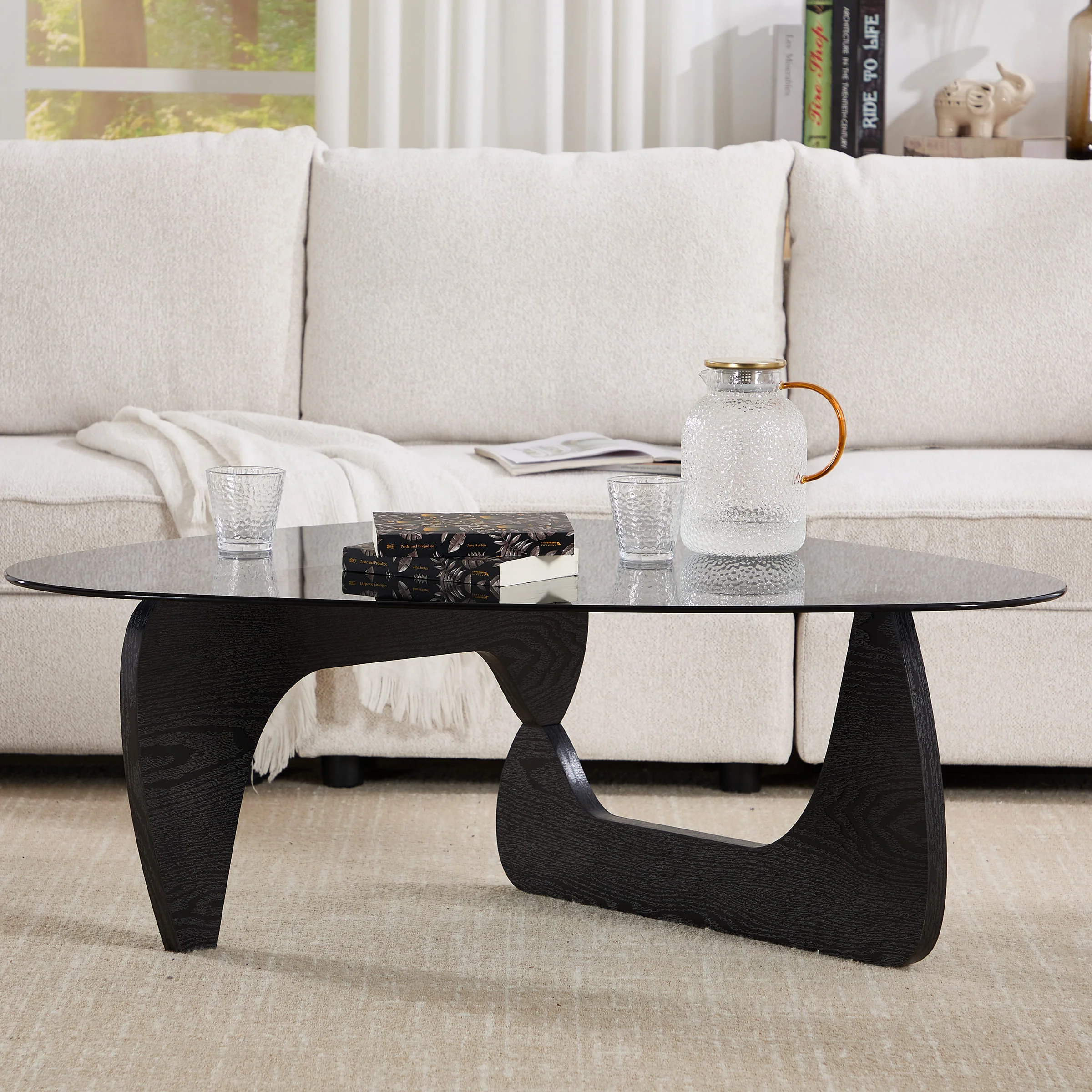 Modern Triangle Center Glass Coffee Table - 7736CT - Image 11