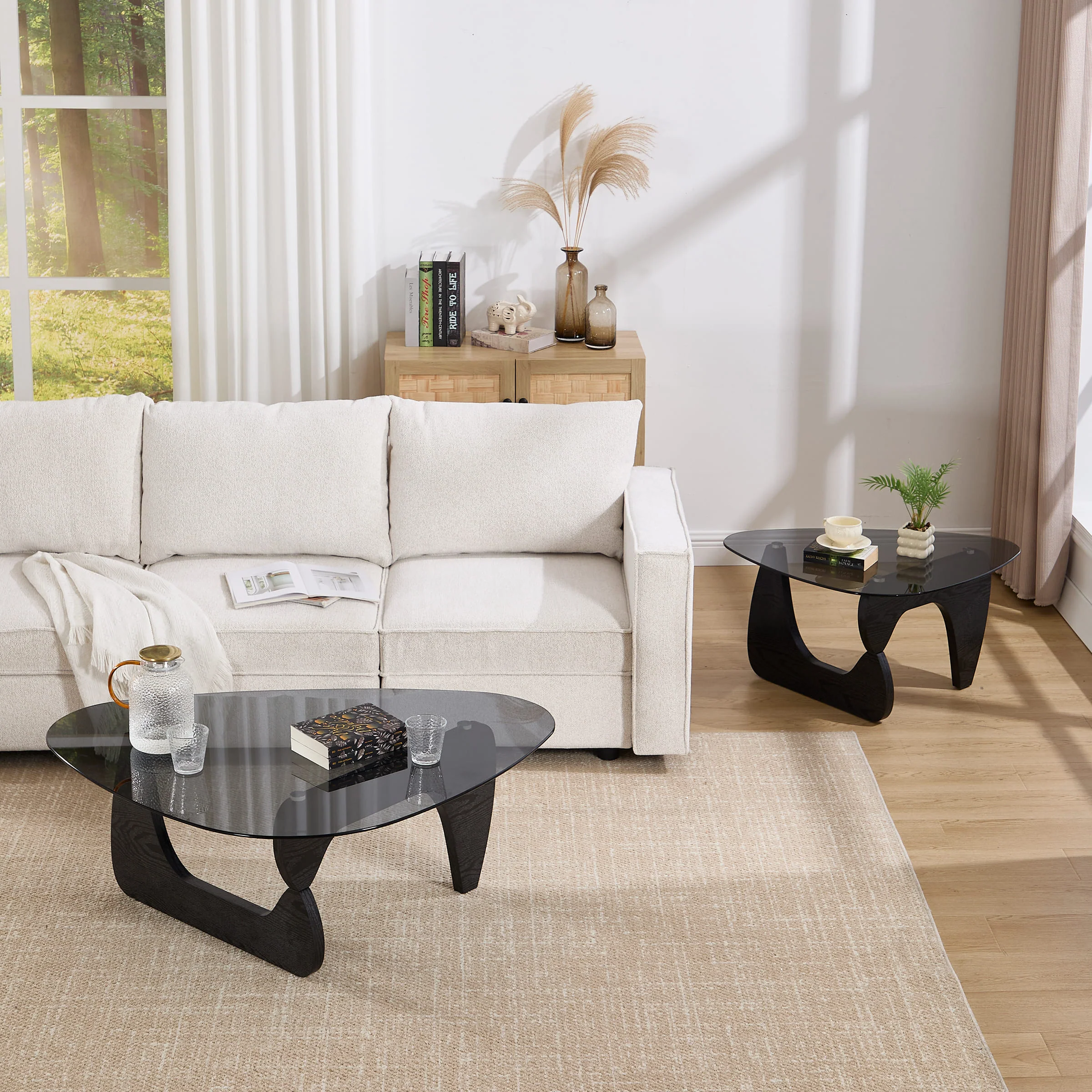 Modern Triangle Center Glass Coffee Table - 7736CT - Image 13