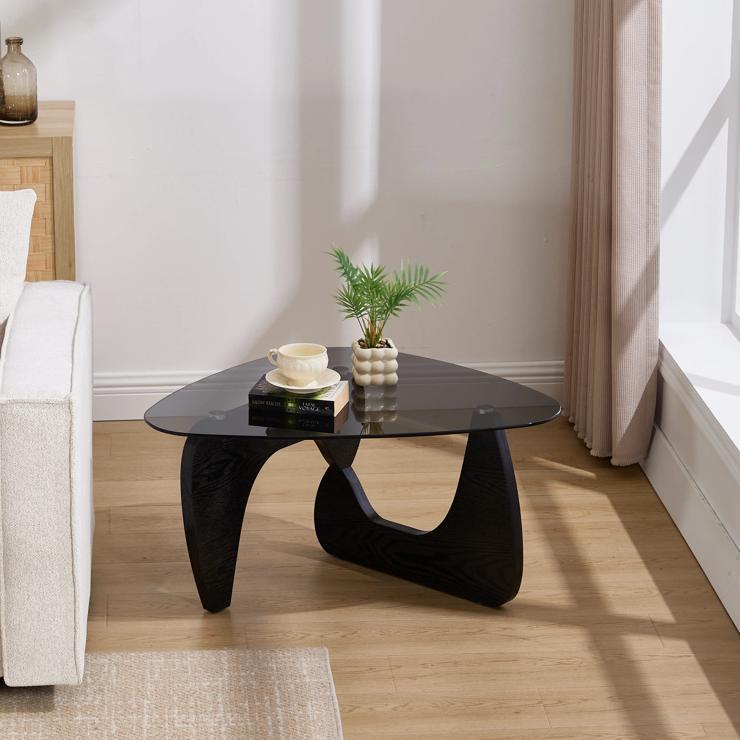 Modern Triangle Center Glass Coffee Table - 7736CT - Image 14
