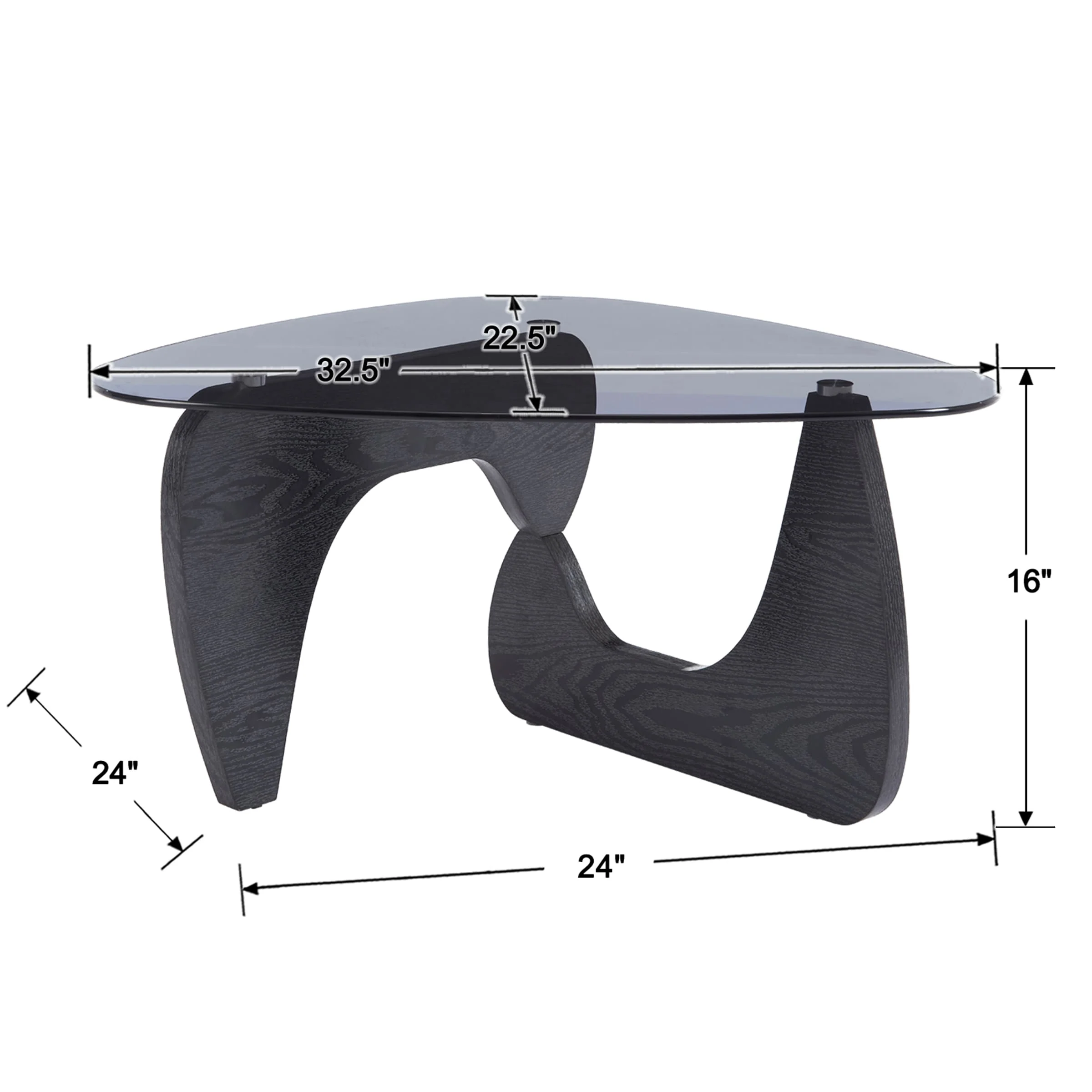 Modern Triangle Center Glass Coffee Table - 7736CT - Image 18
