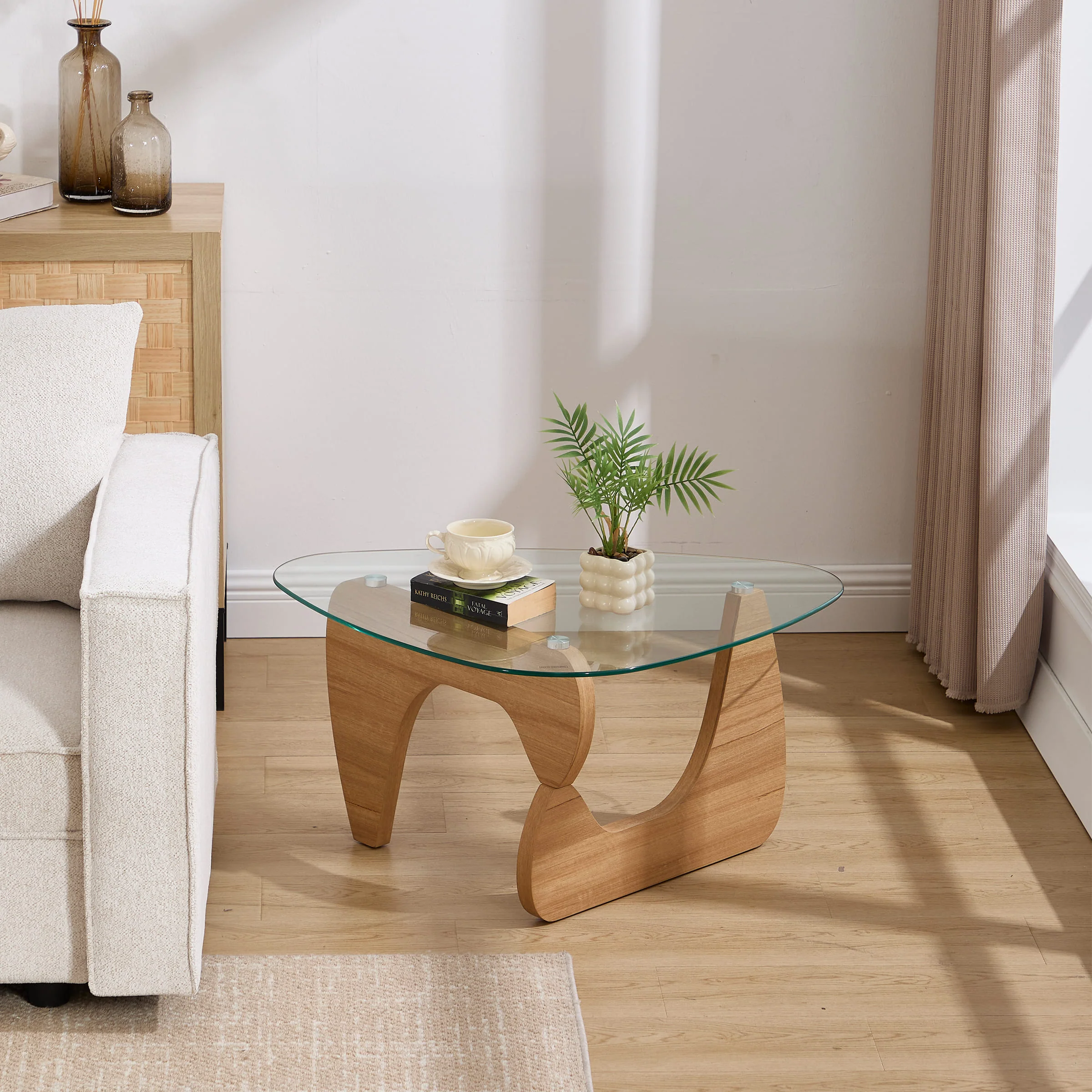 Modern Triangle Center Glass Coffee Table - 7736CT - Image 4