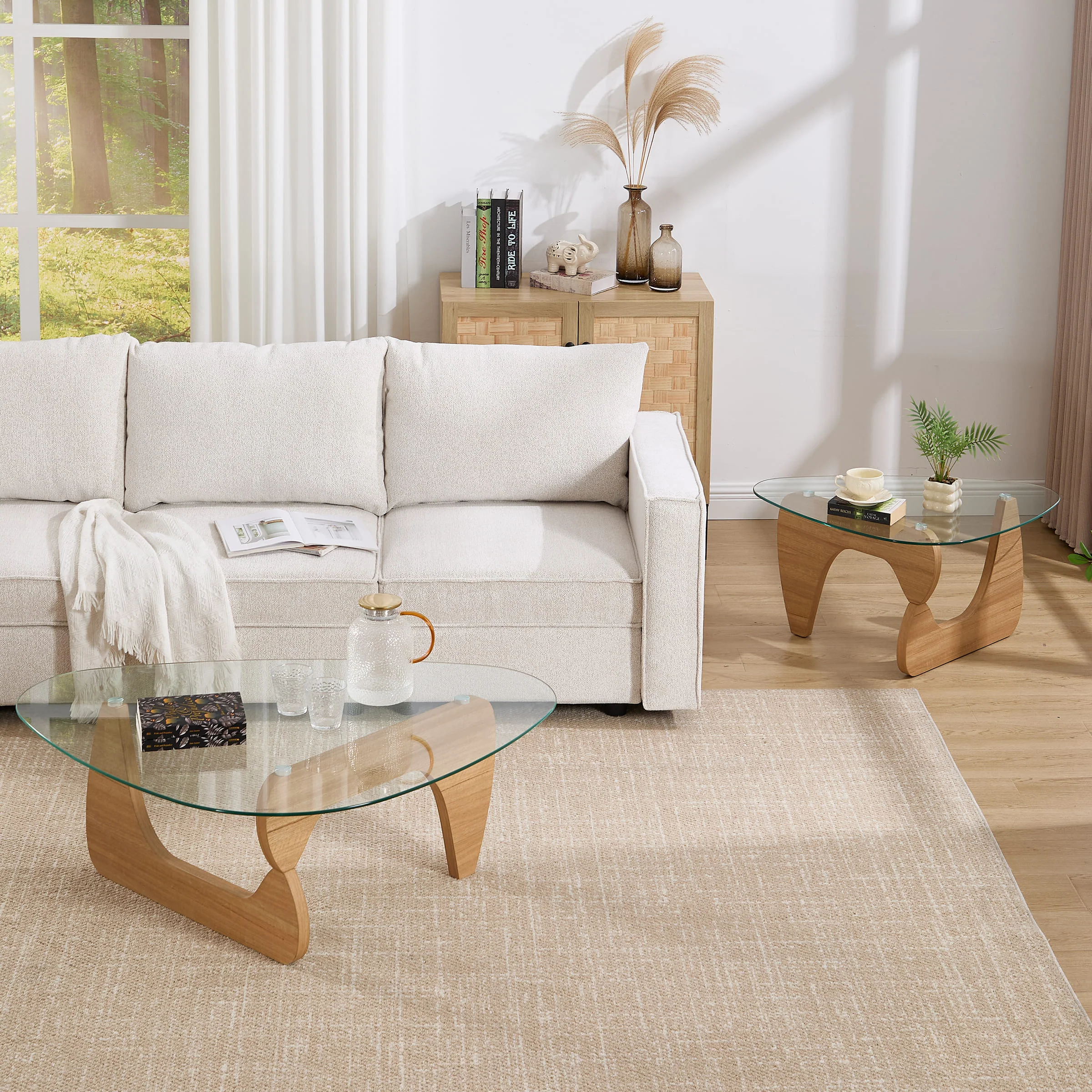 Modern Triangle Center Glass Coffee Table - 7736CT - Image 5