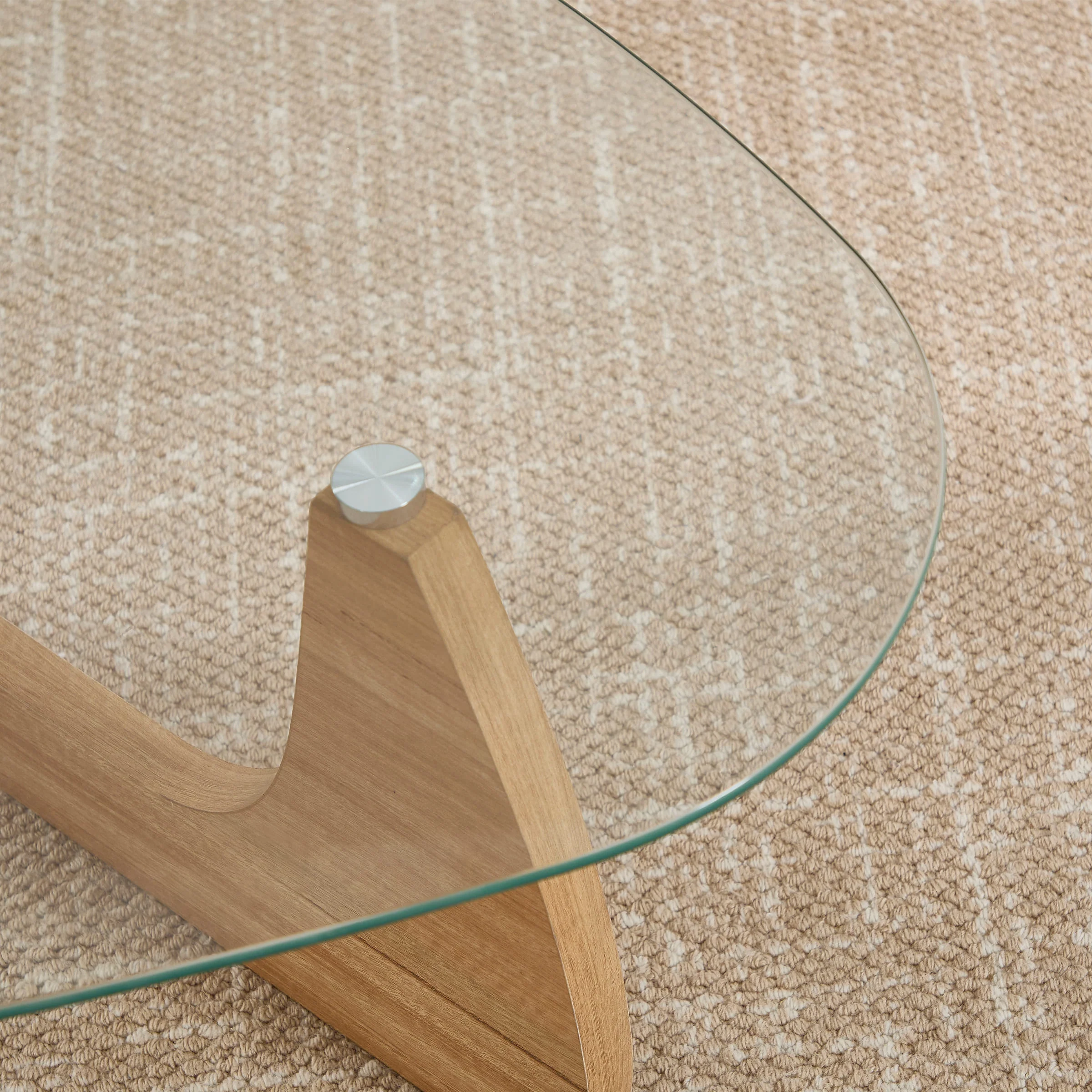 Modern Triangle Center Glass Coffee Table - 7736CT - Image 7