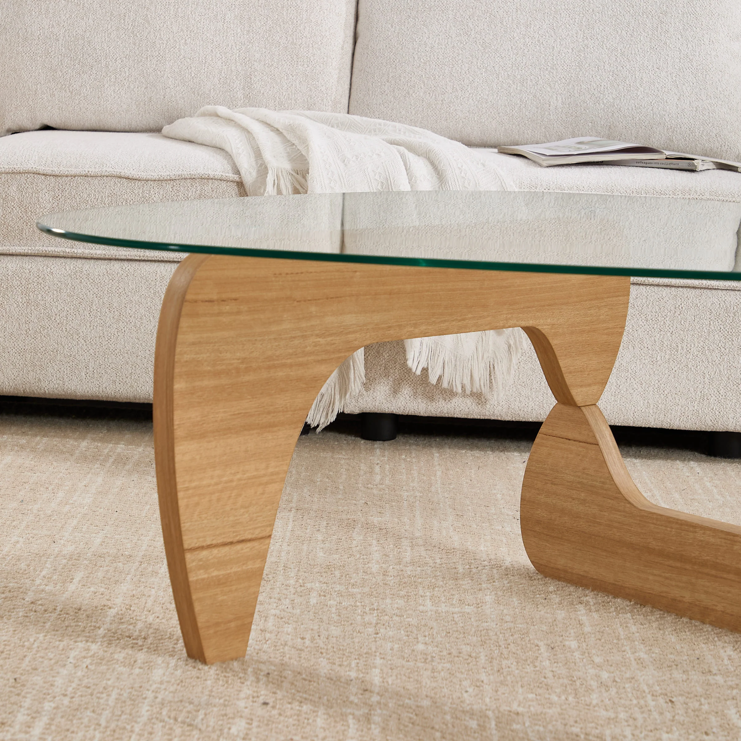 Modern Triangle Center Glass Coffee Table - 7736CT - Image 8
